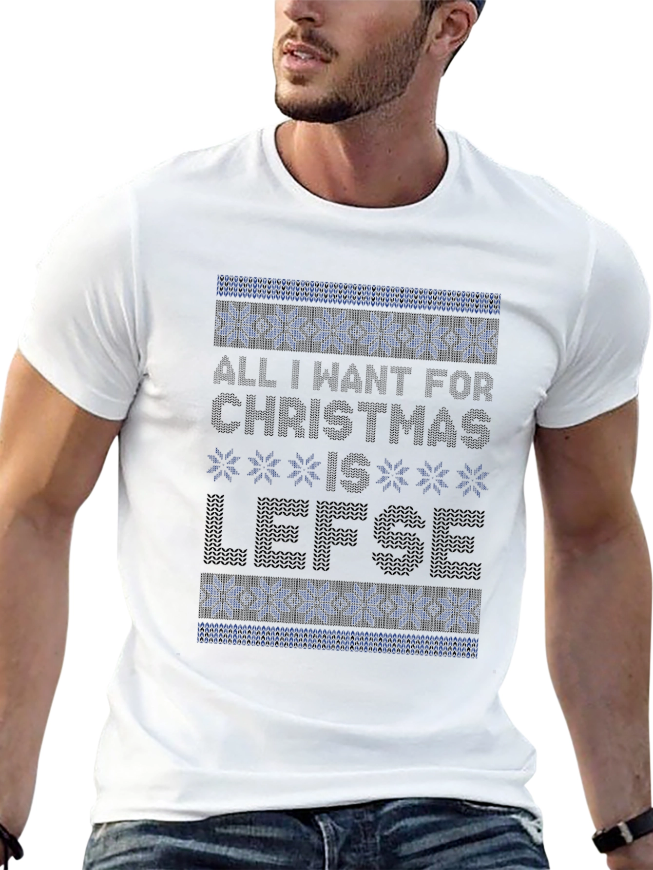 Christmas Lefse Ugly Sweater Style Tee