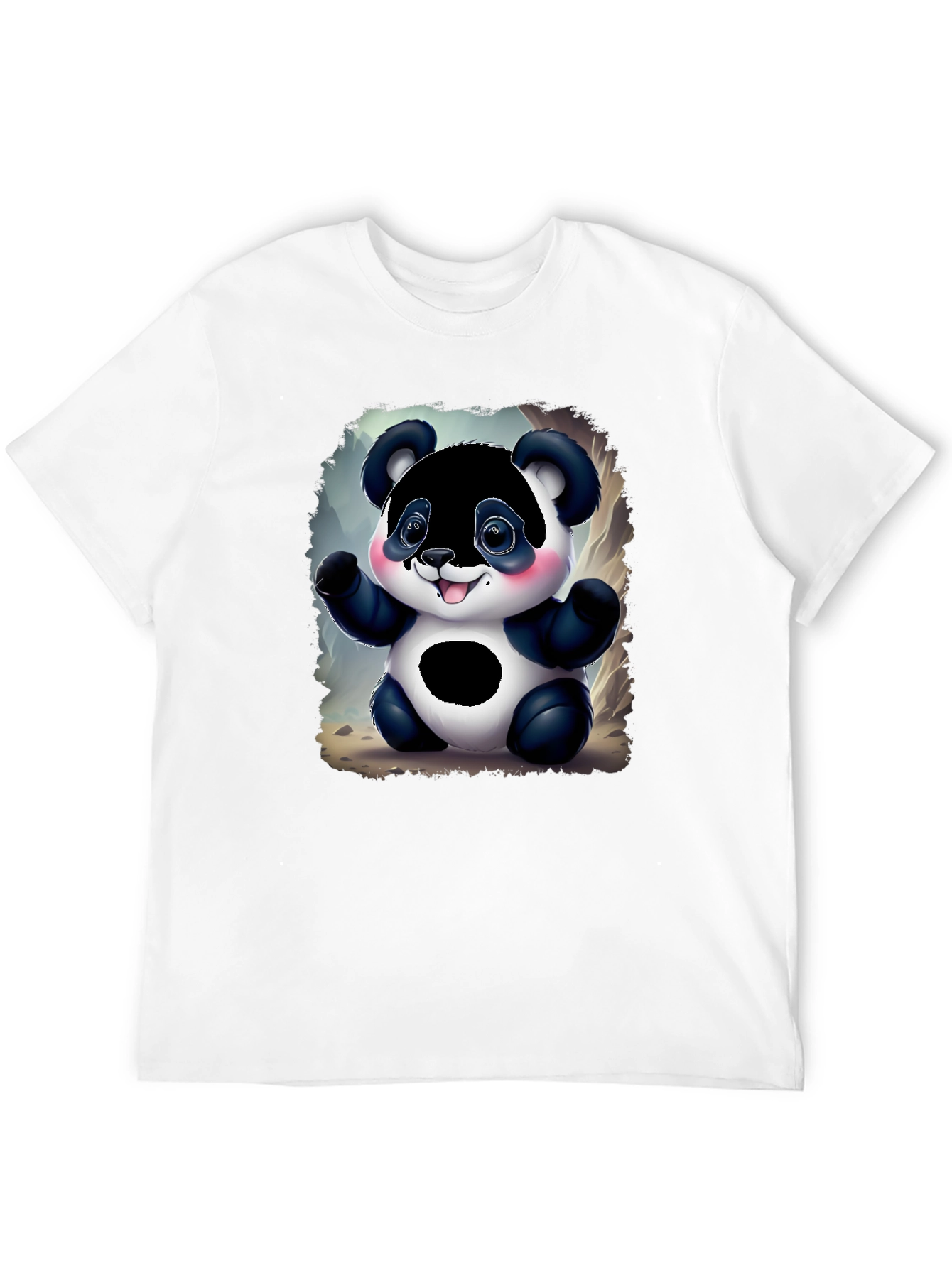 Cute Panda Bear Graphic Tee - Black Unisex Shirt