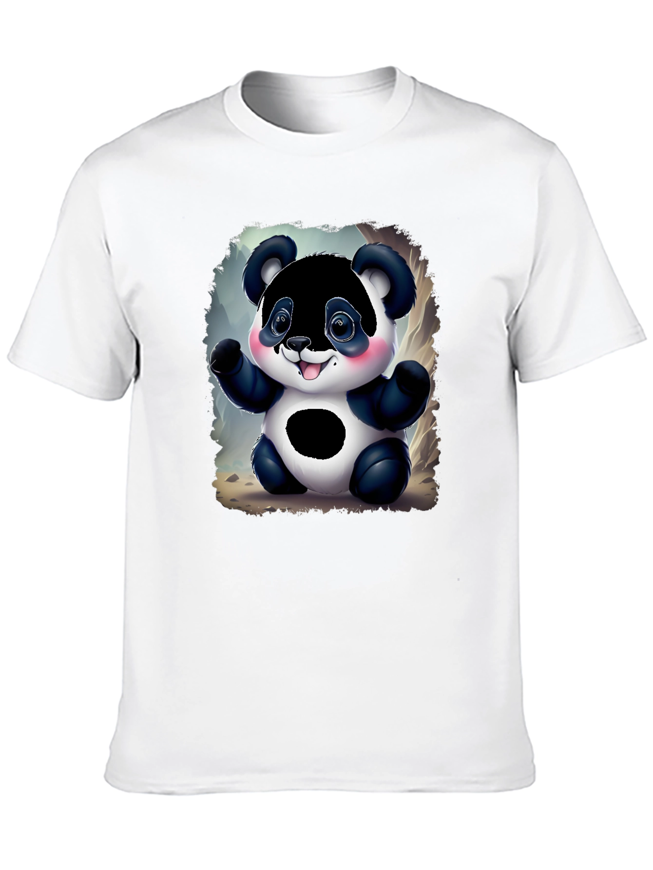 Cute Panda Bear Graphic Tee - Black Unisex Shirt