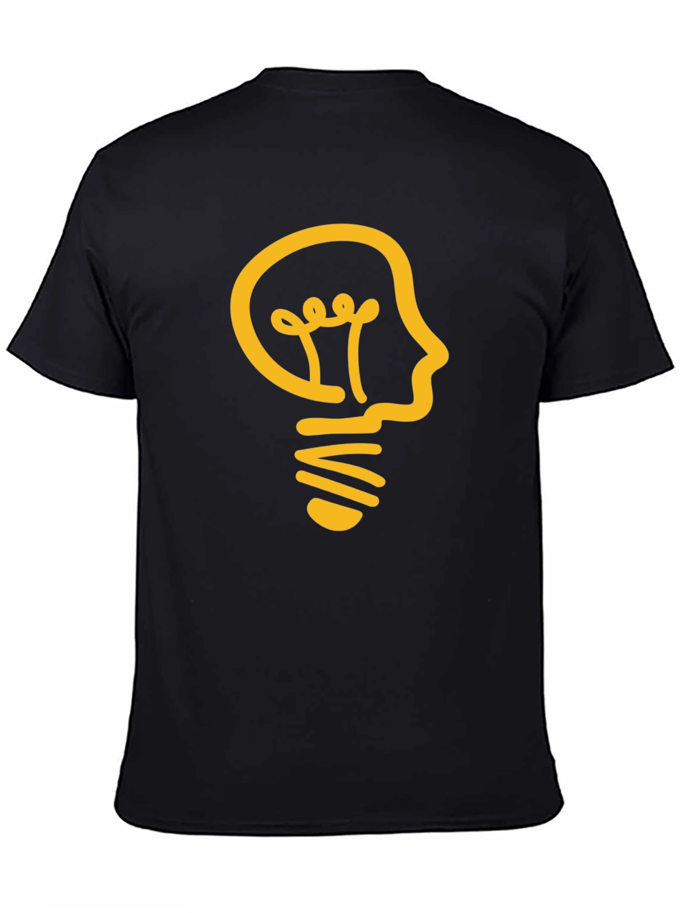 Thinker Bulb Black Tee - Smart Idea Shirt