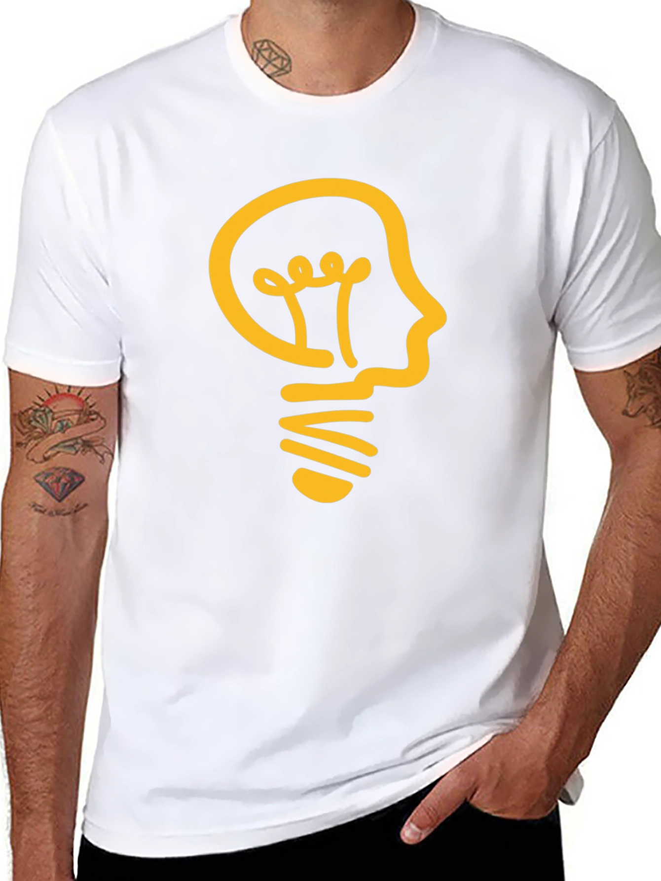 Thinker Bulb Black Tee - Smart Idea Shirt