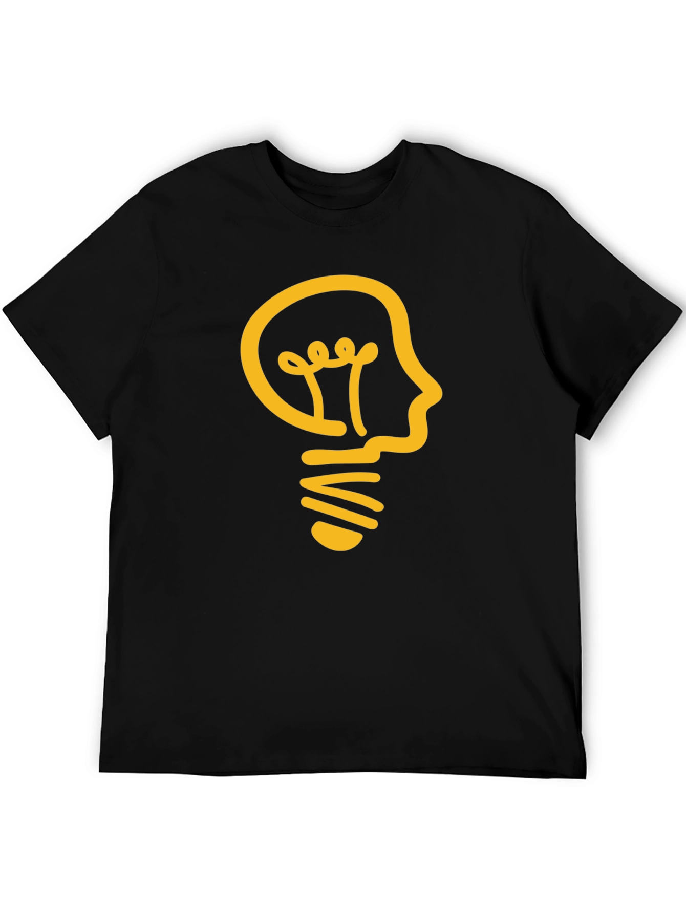 Thinker Bulb Black Tee - Smart Idea Shirt
