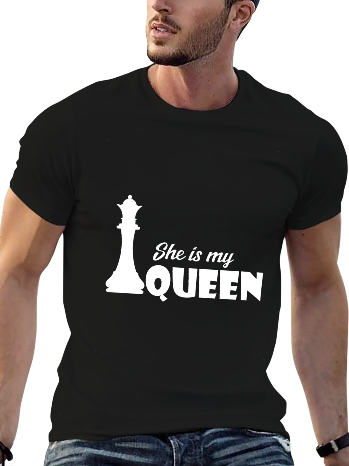 She Is My Queen T-Shirt - Chess Piece Design