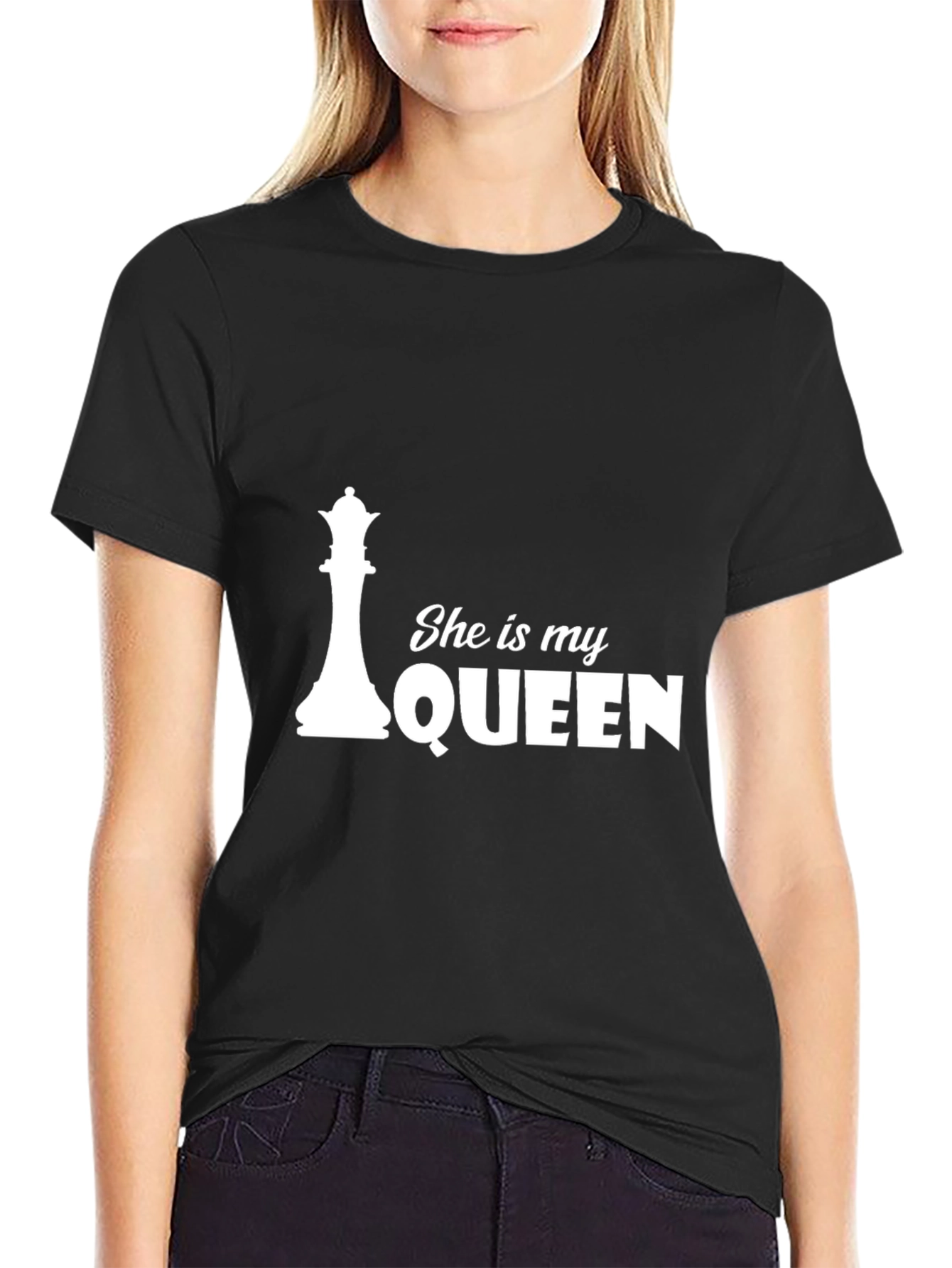 She Is My Queen T-Shirt - Chess Piece Design