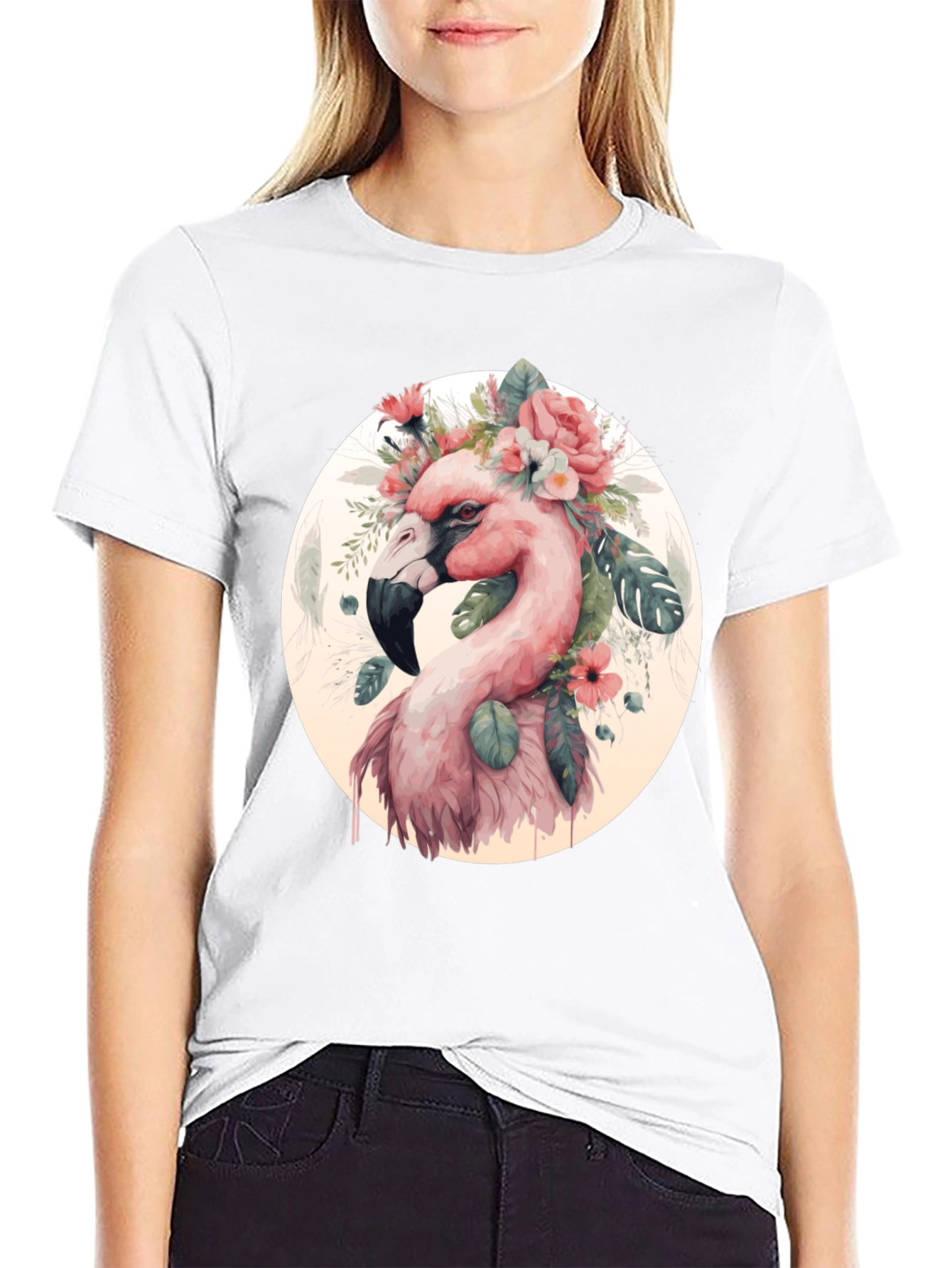 Floral Flamingo Graphic Tee