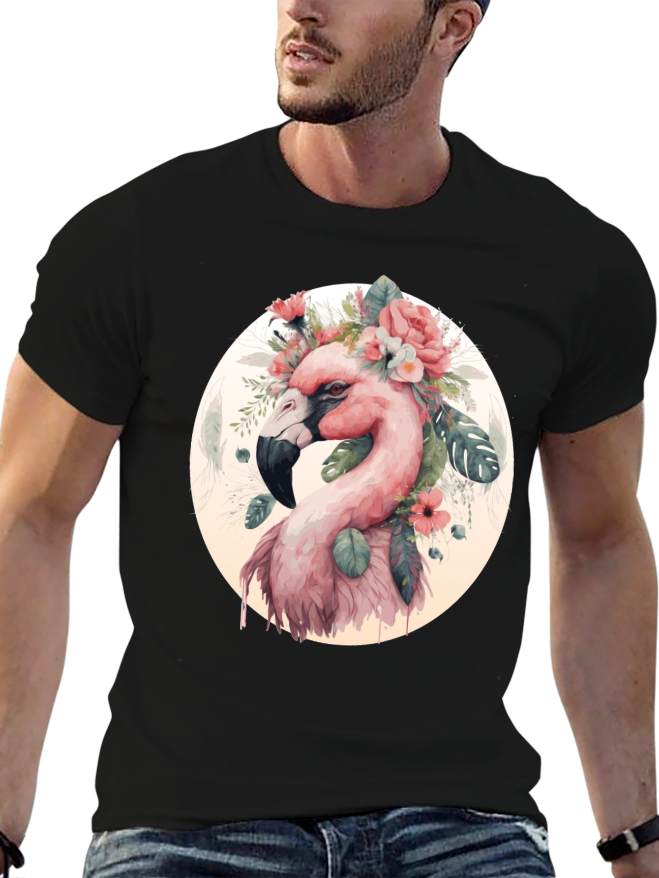 Floral Flamingo Graphic Tee