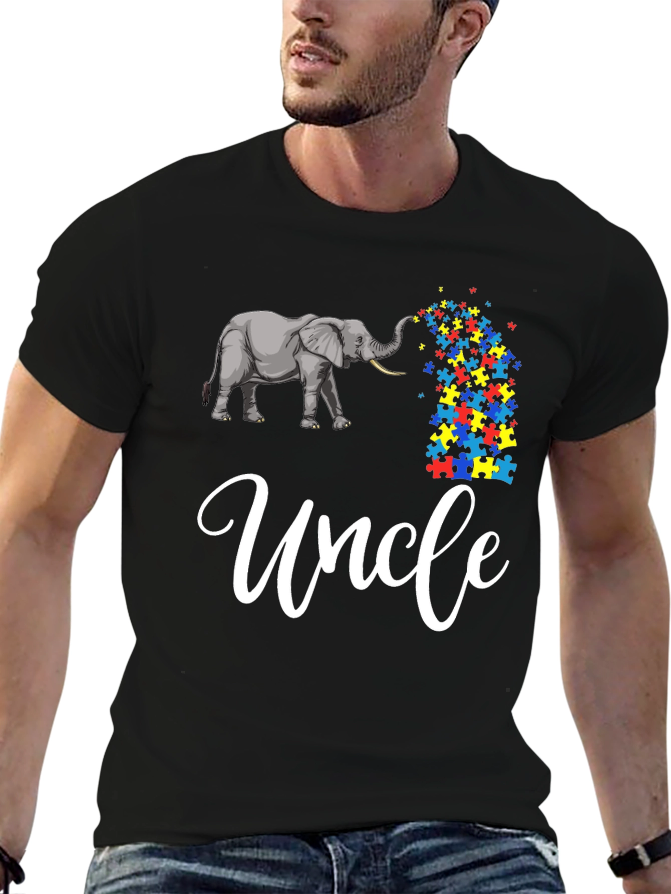 Autism Awareness Uncle Elephant T-Shirt