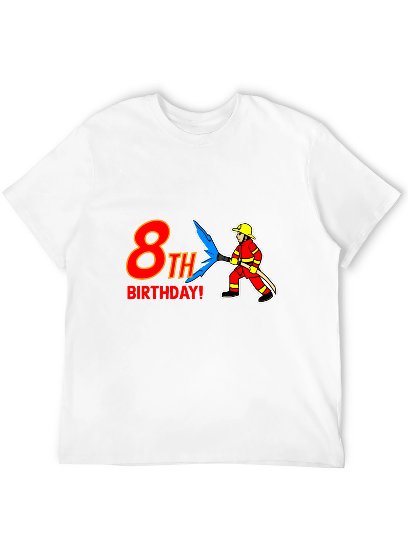 8th Birthday Firefighter T-Shirt