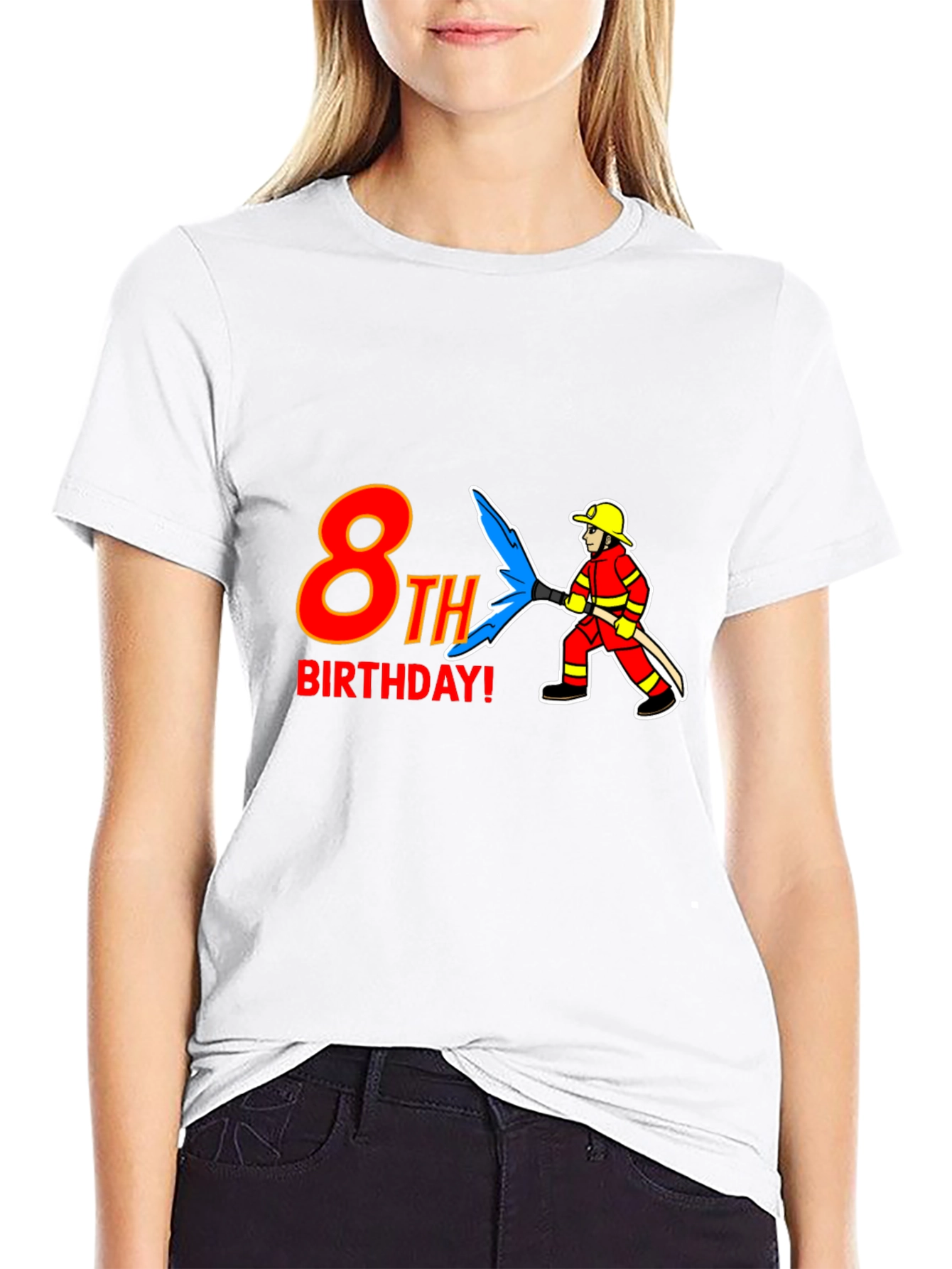 8th Birthday Firefighter T-Shirt