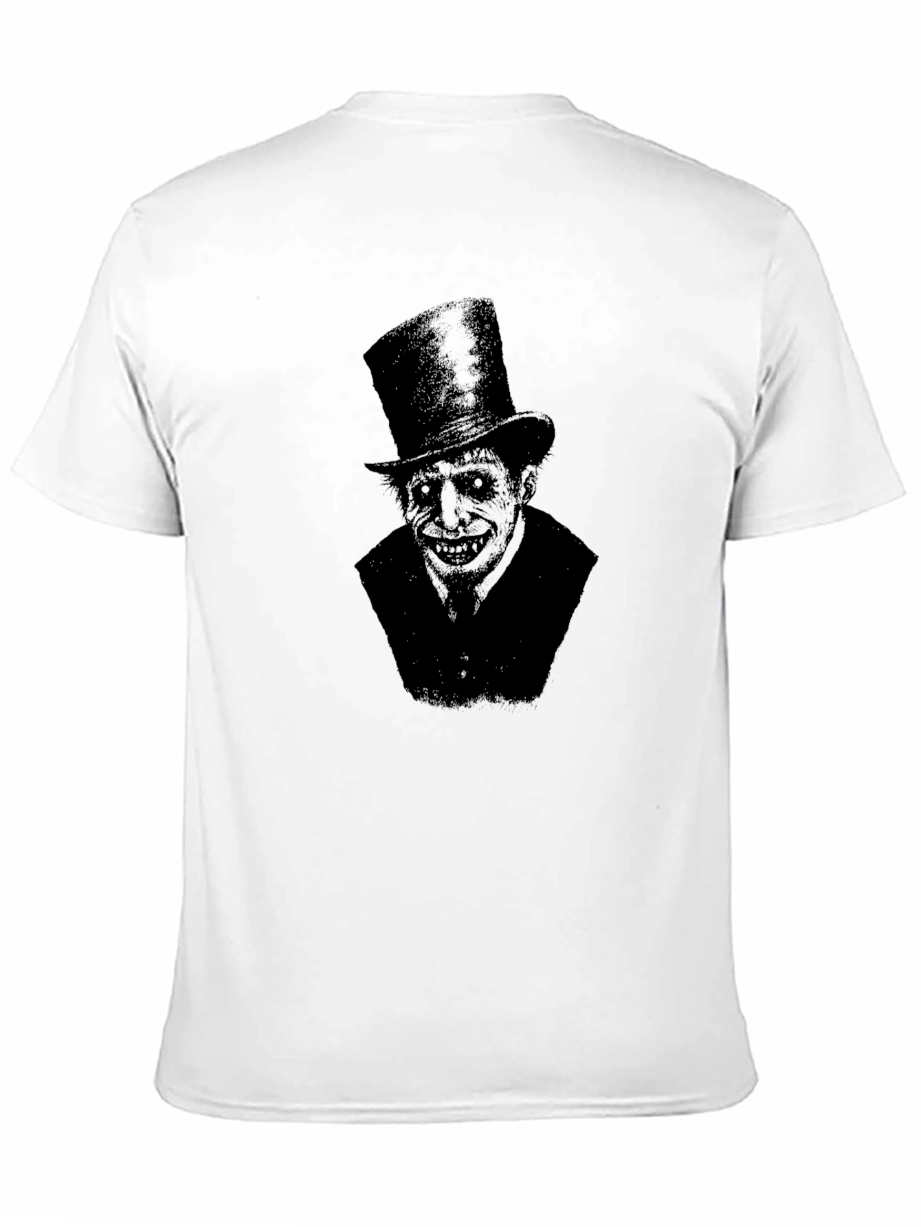 Creepy Top Hat Man Graphic T-Shirt - Black