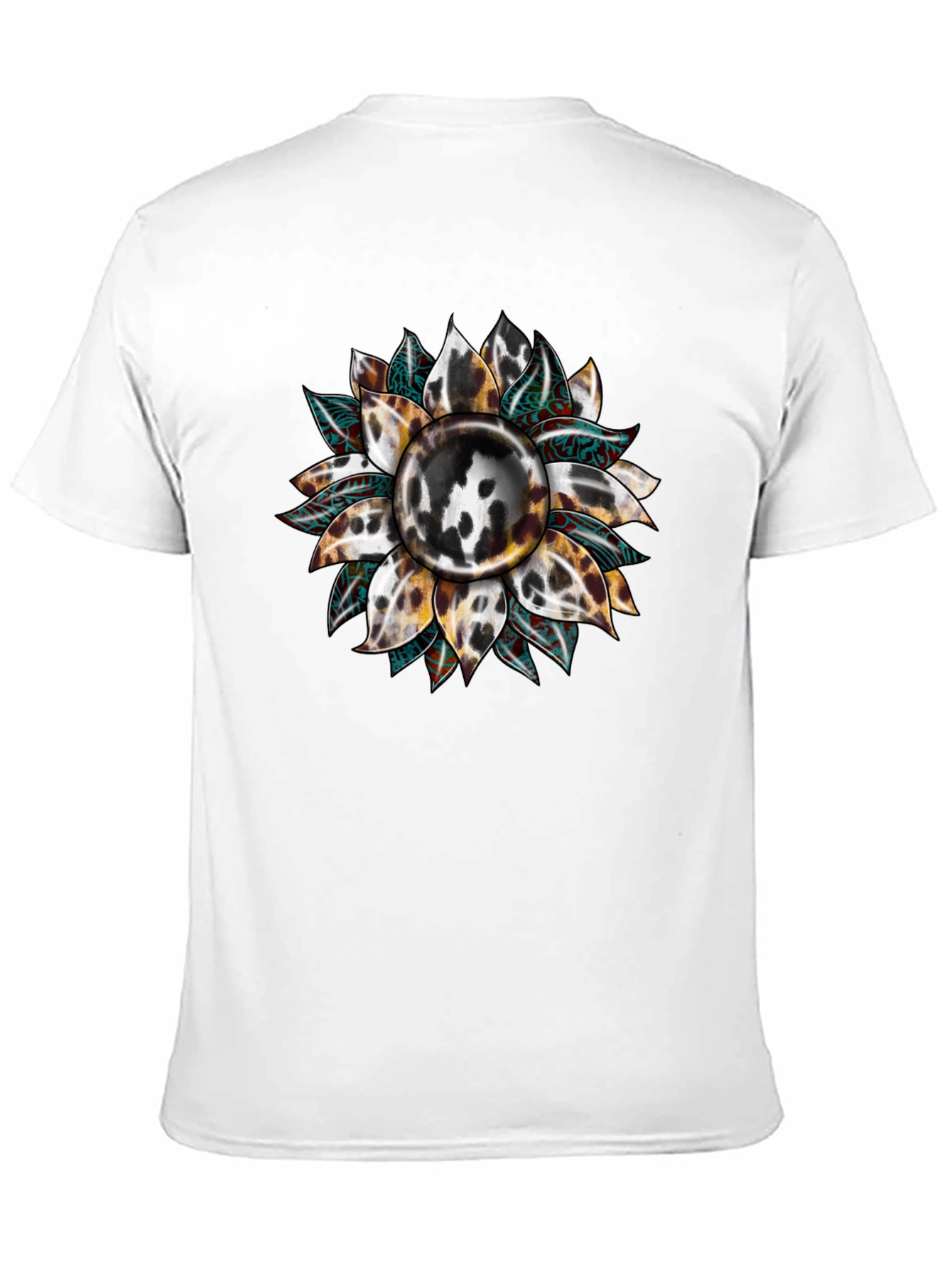 Cow Print Sunflower Graphic Tee