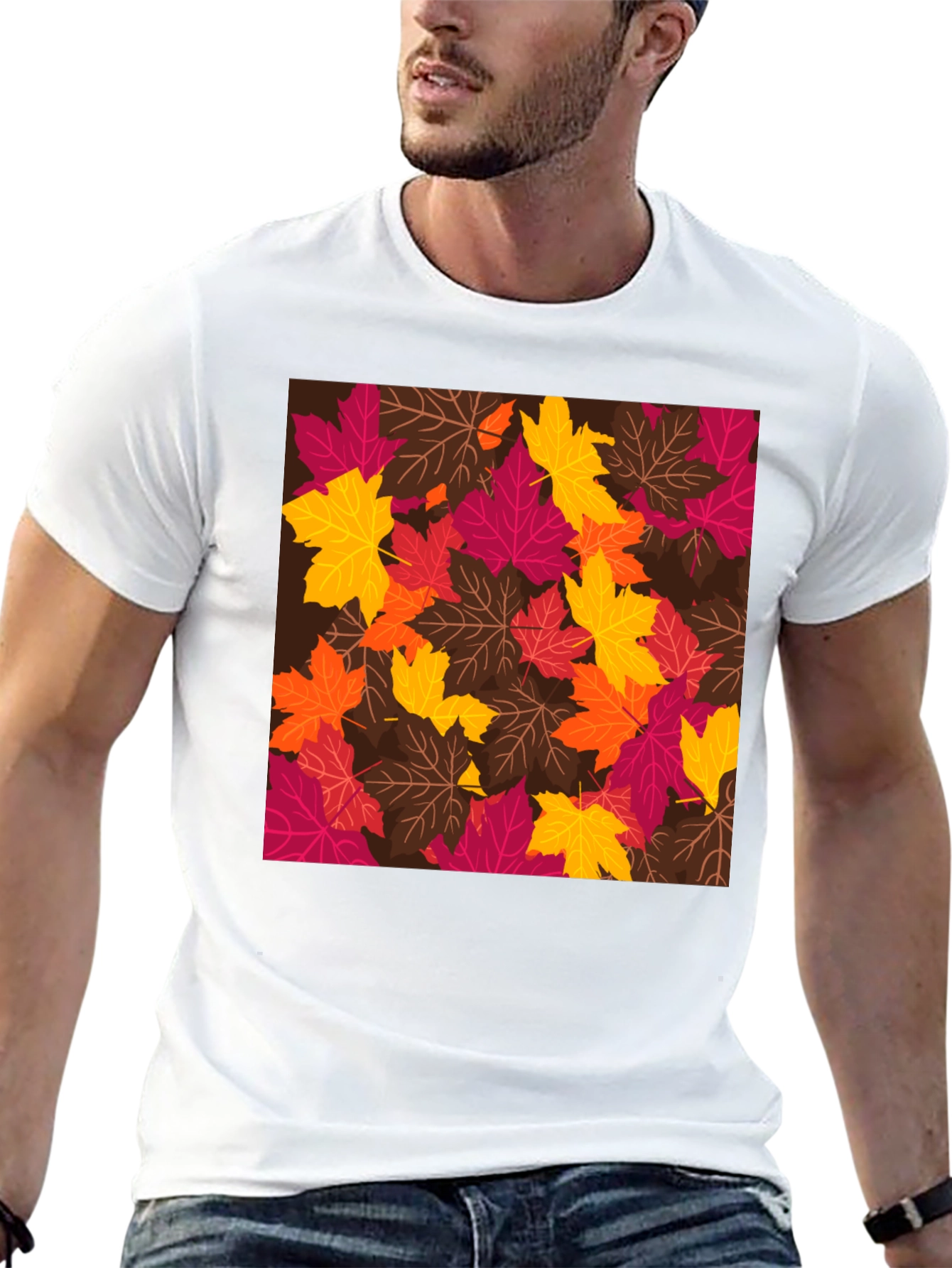 Autumn Leaves Graphic Tee - Stylish Fall T-Shirt