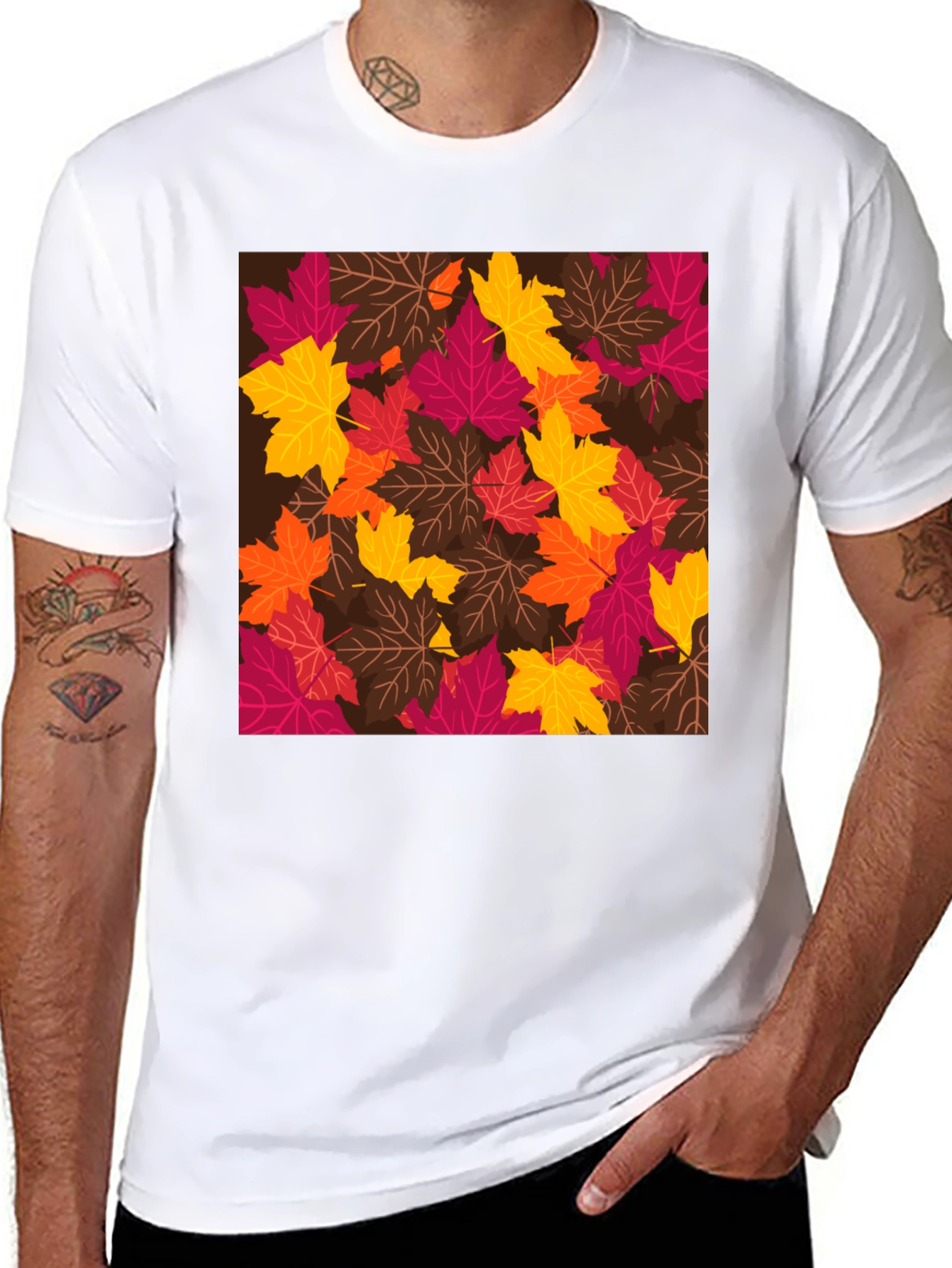 Autumn Leaves Graphic Tee - Stylish Fall T-Shirt