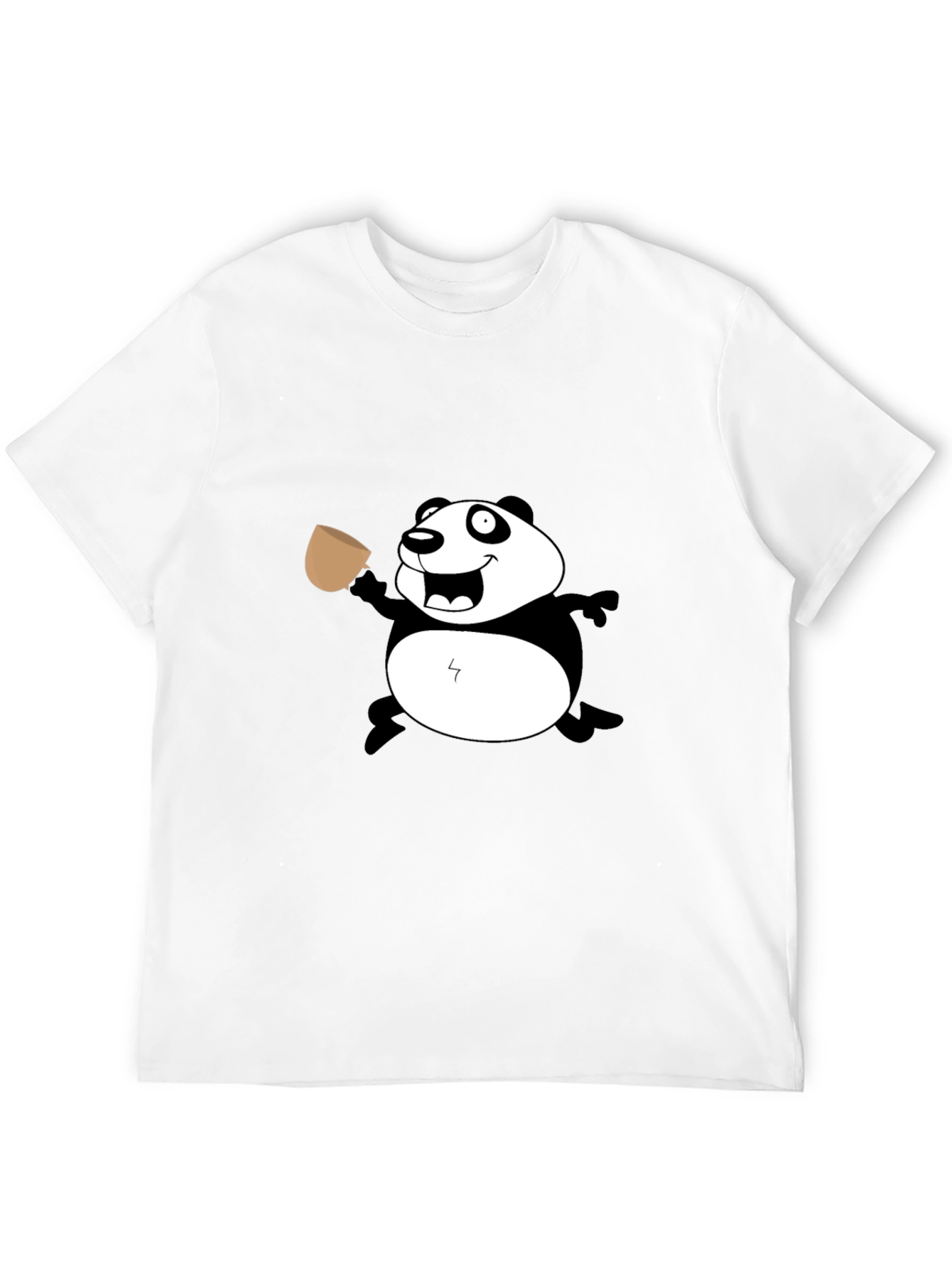 Funny Panda Coffee T-Shirt - Casual Black Tee