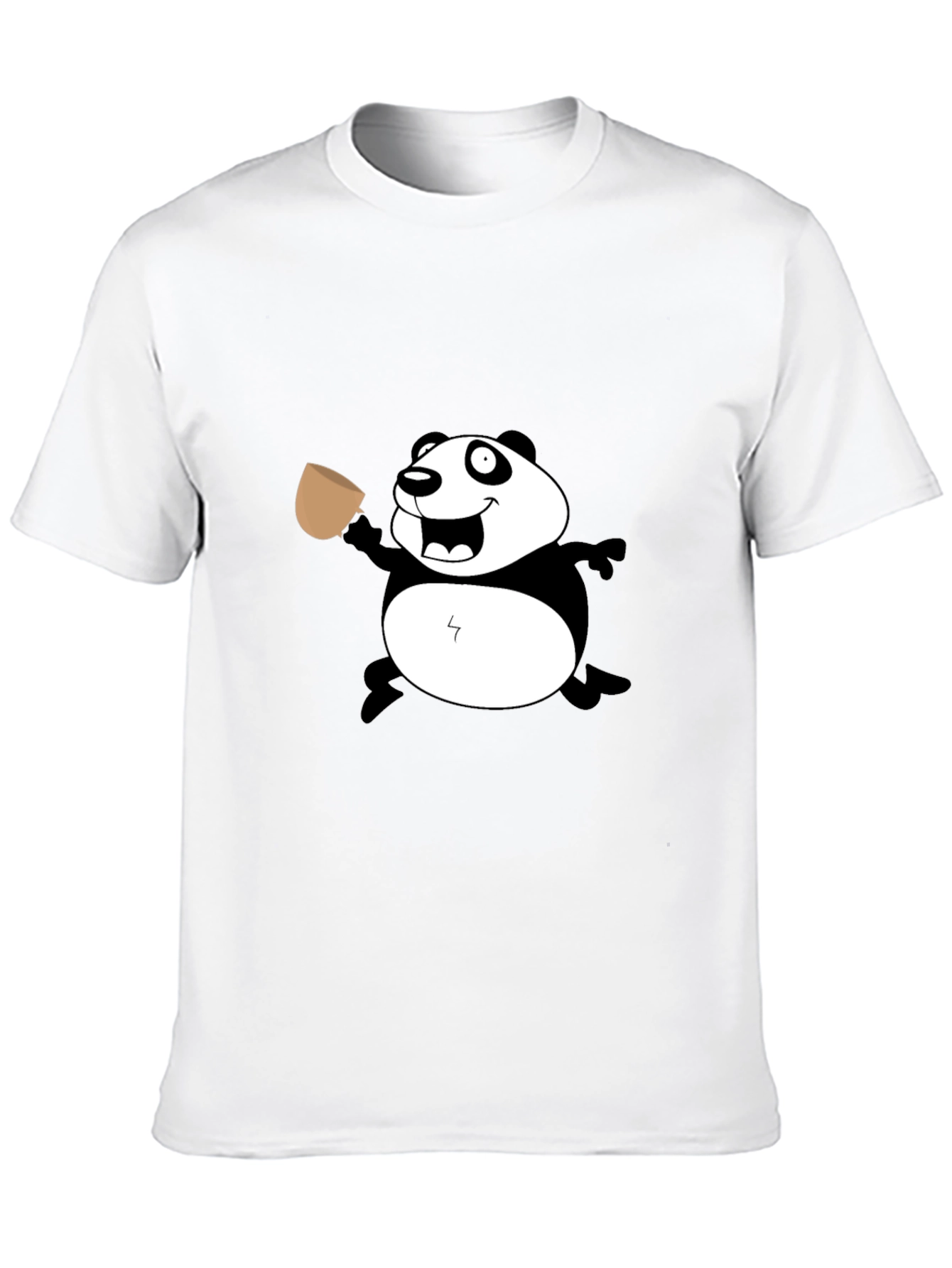 Funny Panda Coffee T-Shirt - Casual Black Tee