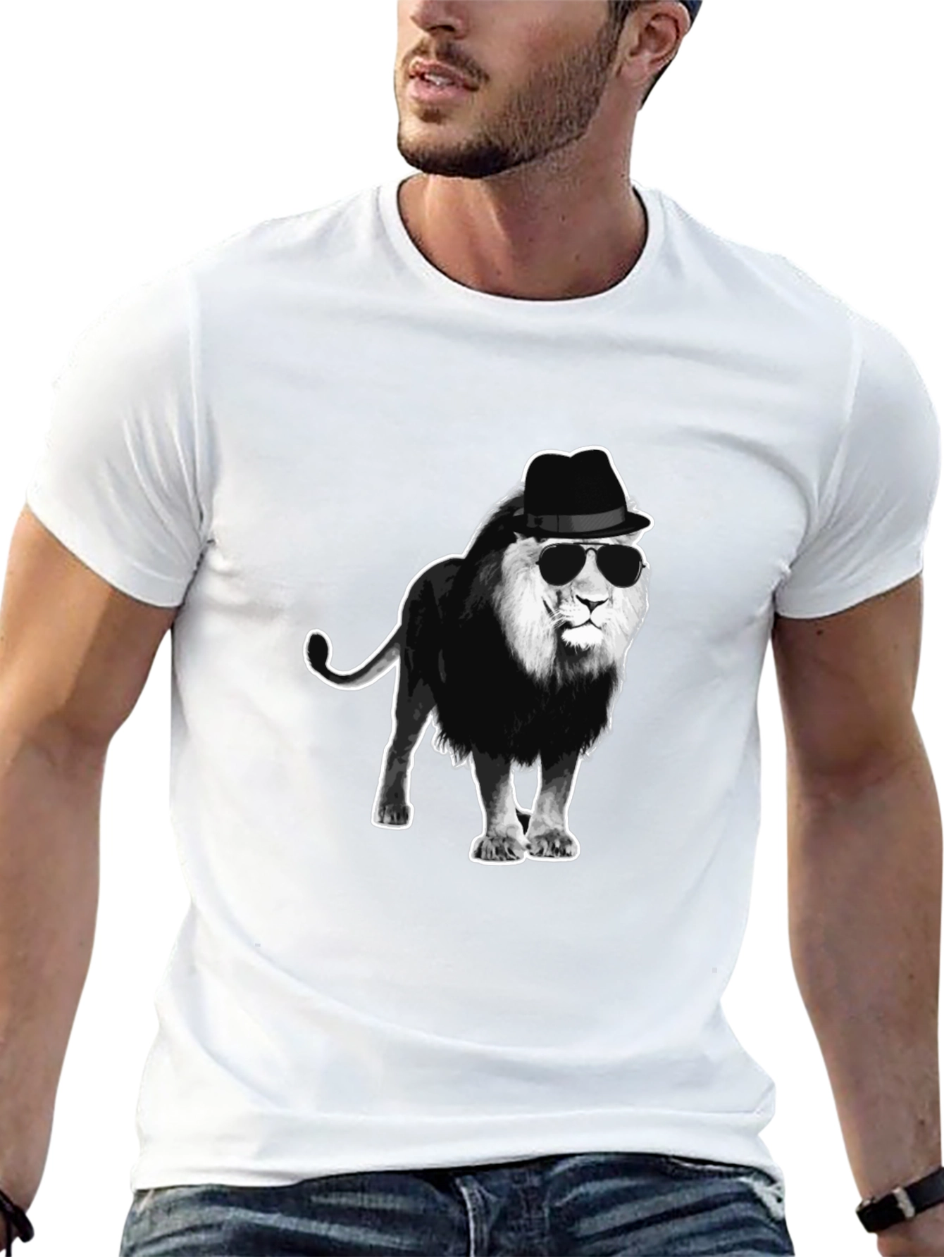 Cool Lion in Hat T-Shirt