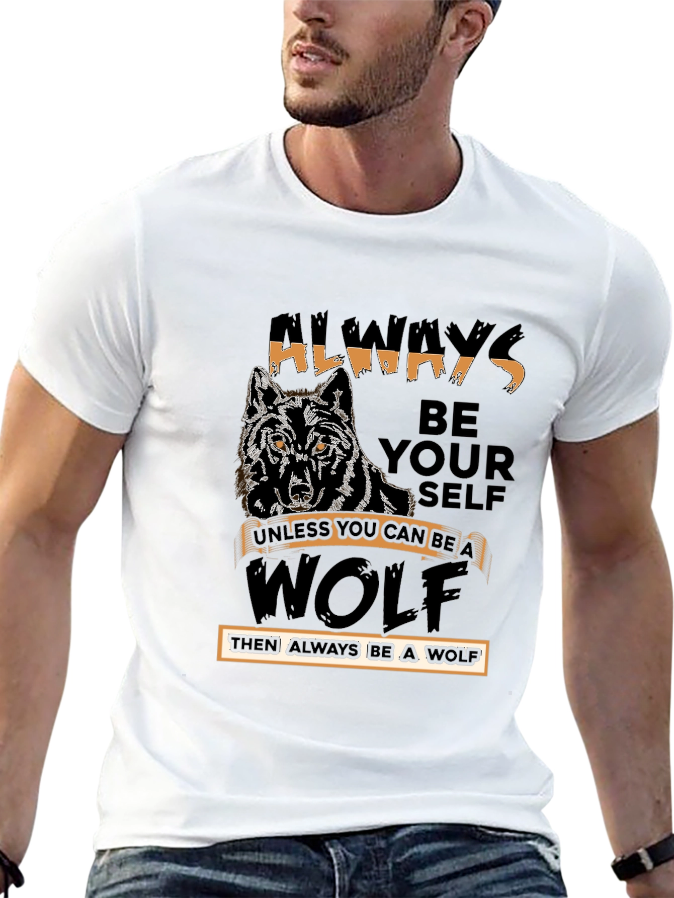 Always Be Yourself Wolf T-Shirt - Black