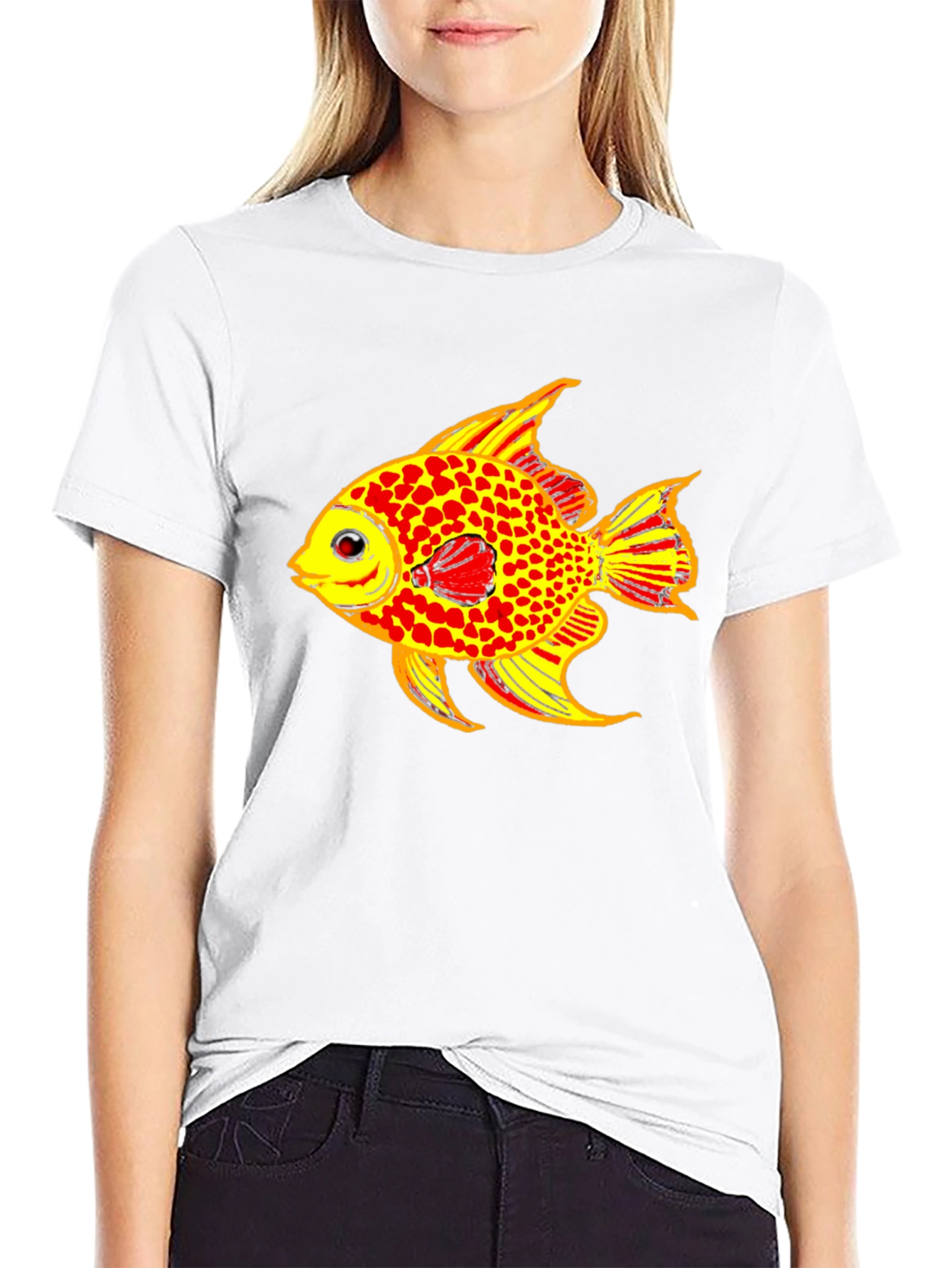 Fish Graphic Tee - Black Casual T-Shirt