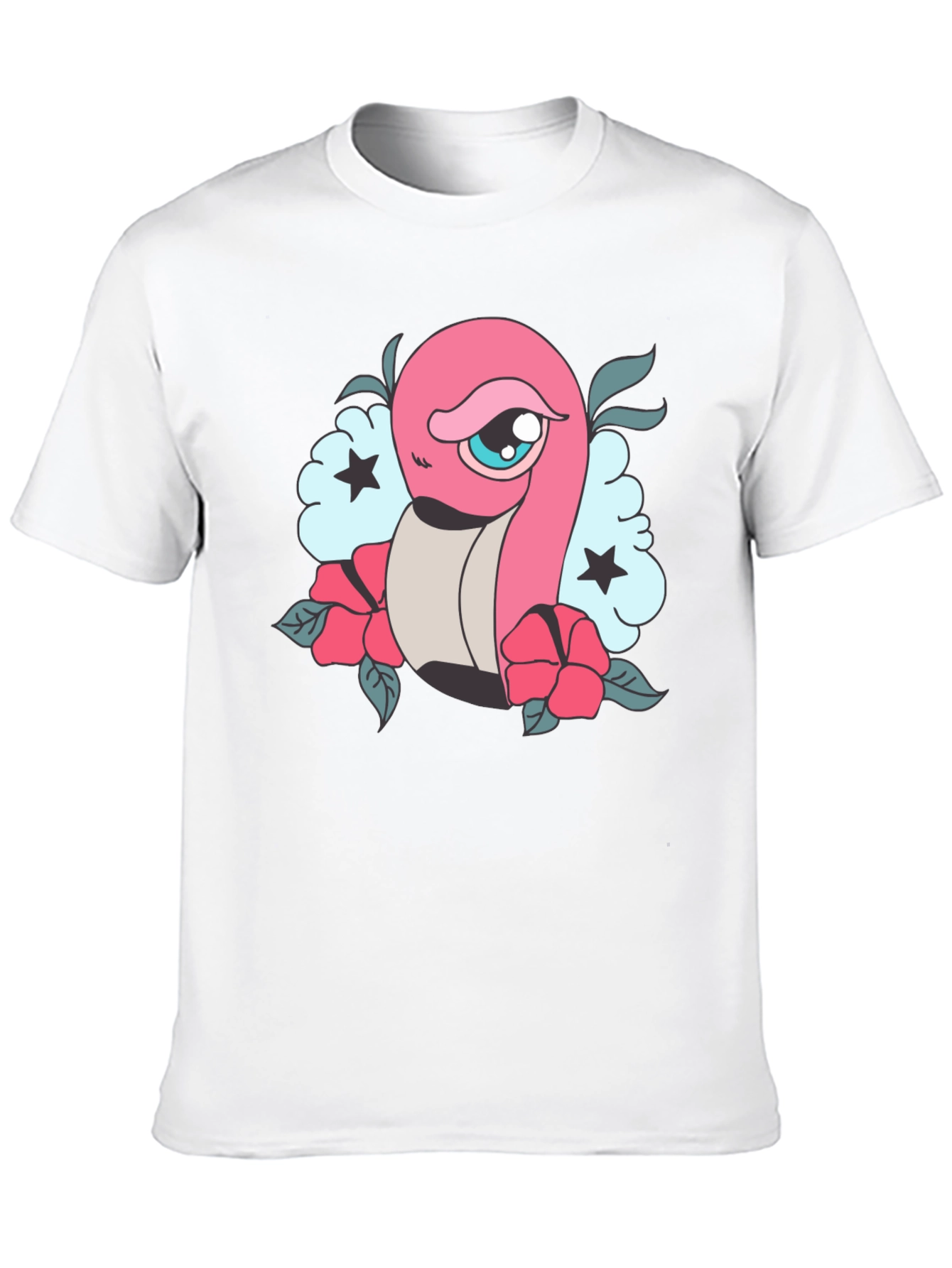 Cartoon Worm Tattoo Style Graphic Tee