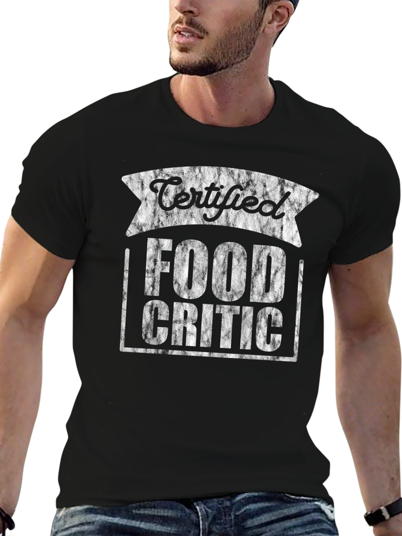 Certified Food Critic Graphic T-Shirt - Black