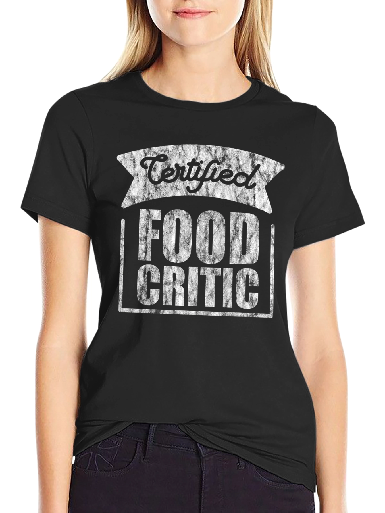Certified Food Critic Graphic T-Shirt - Black