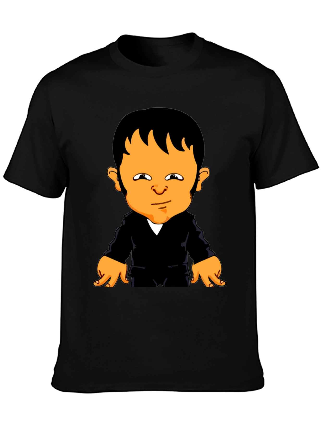 Cartoon Character Graphic Tee - Black