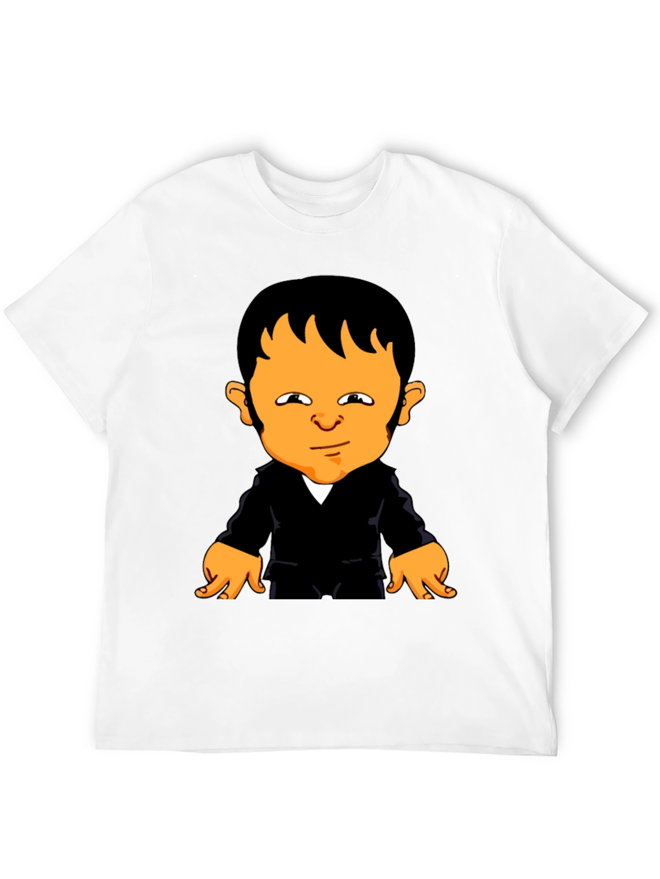 Cartoon Character Graphic Tee - Black