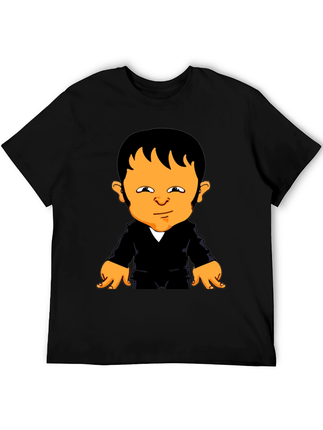 Cartoon Character Graphic Tee - Black