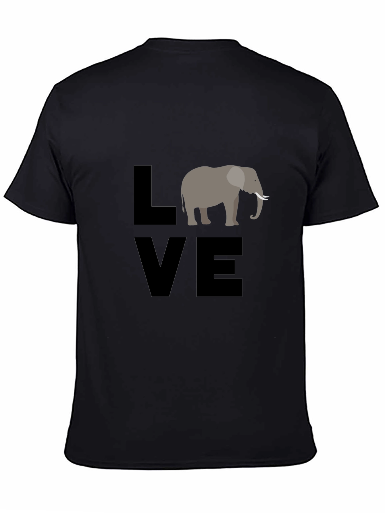 Love Elephants Graphic T-Shirt - Black Cotton Tee