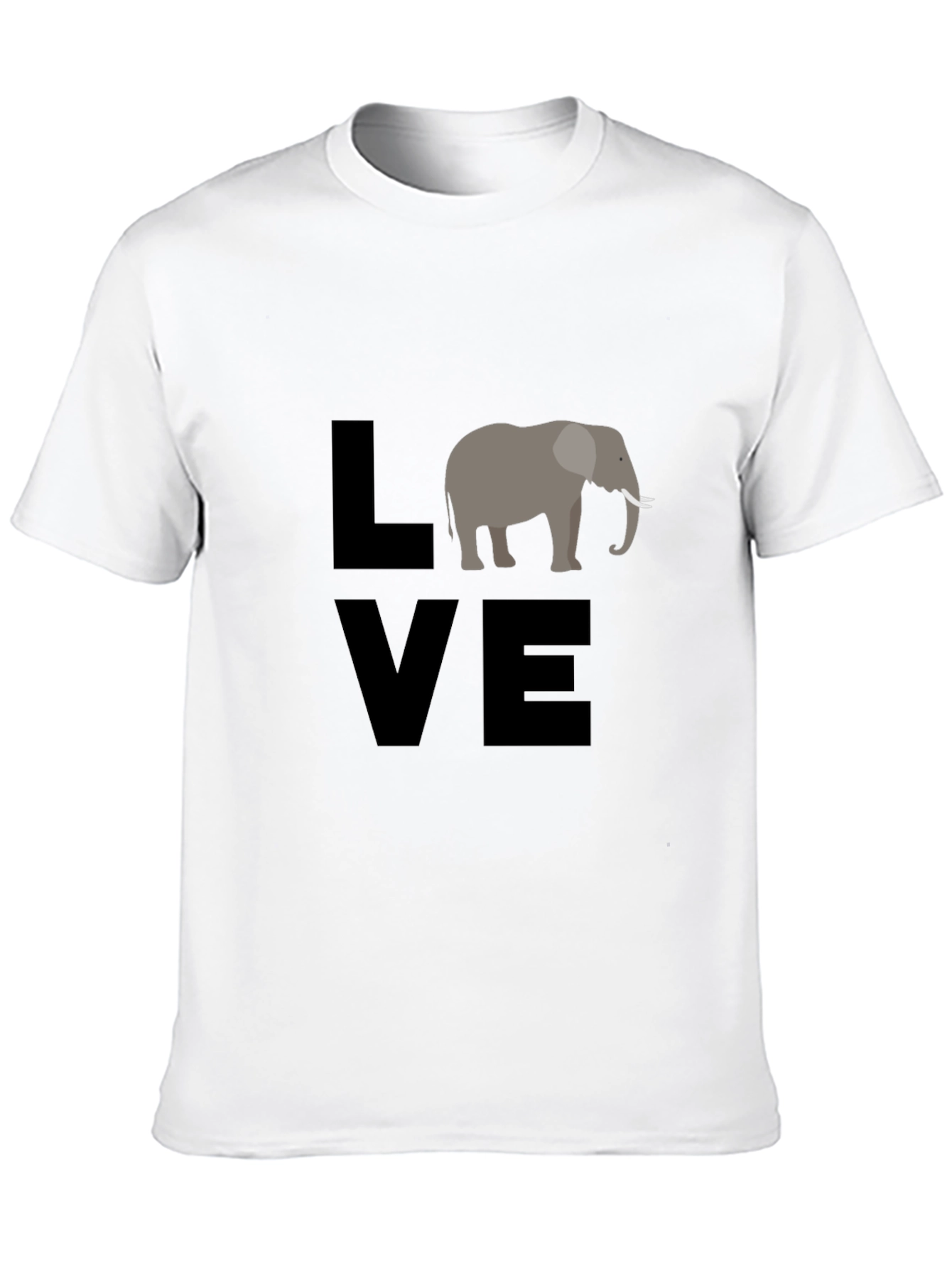Love Elephants Graphic T-Shirt - Black Cotton Tee