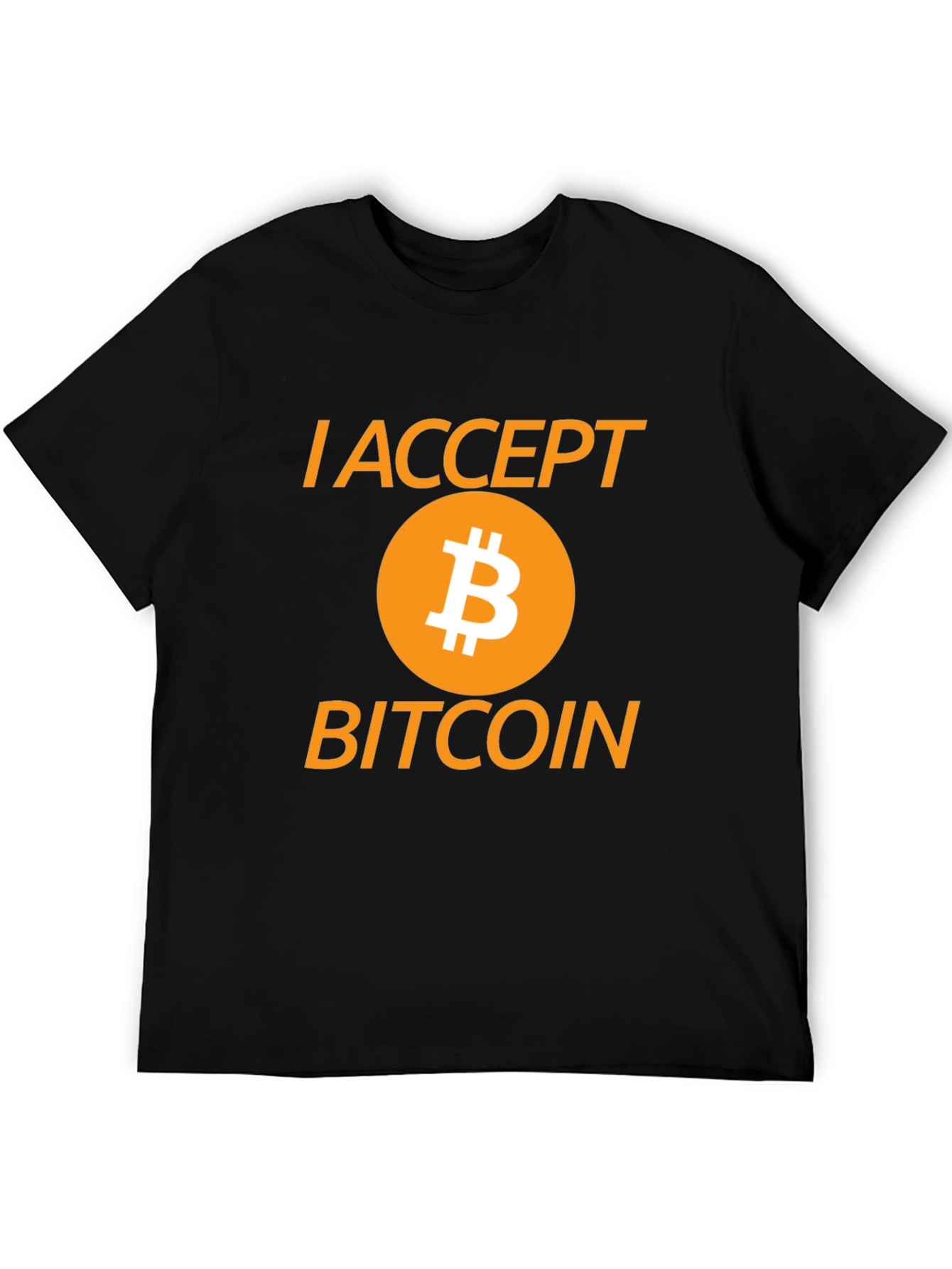 I Accept Bitcoin Black Graphic Tee