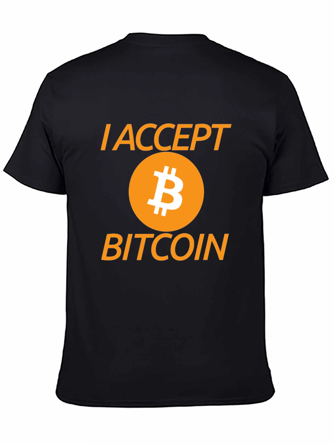 I Accept Bitcoin Black Graphic Tee