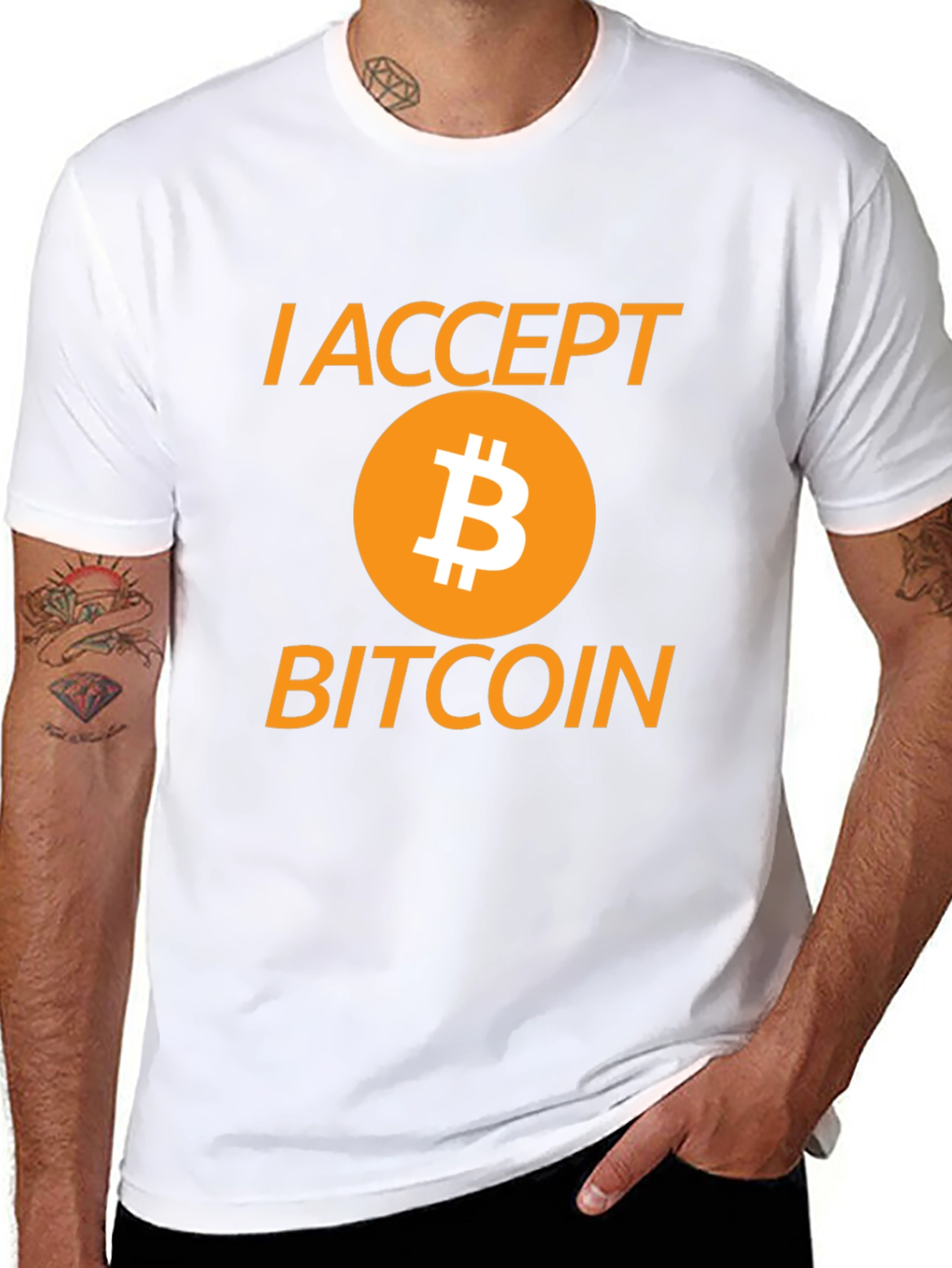 I Accept Bitcoin Black Graphic Tee