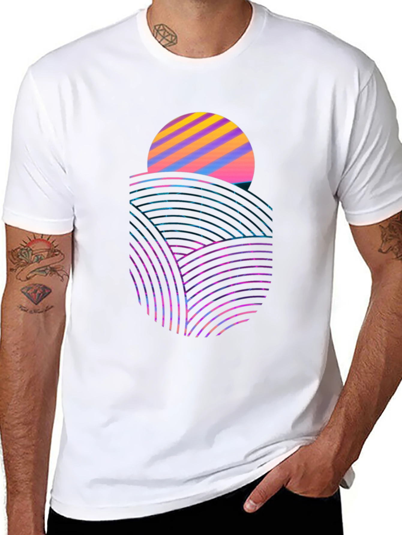 Retro Sunset Tee - Modern Graphic Print