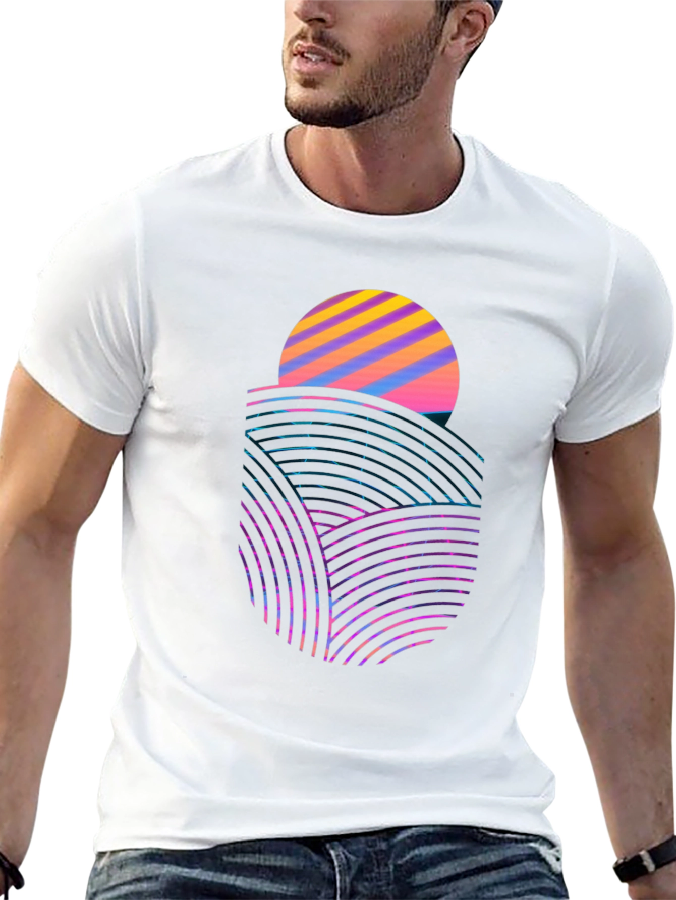 Retro Sunset Tee - Modern Graphic Print