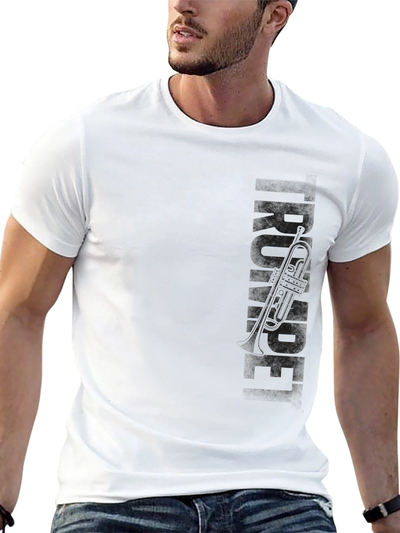 Black Trumpet Graphic Tee - Mens Crew Neck