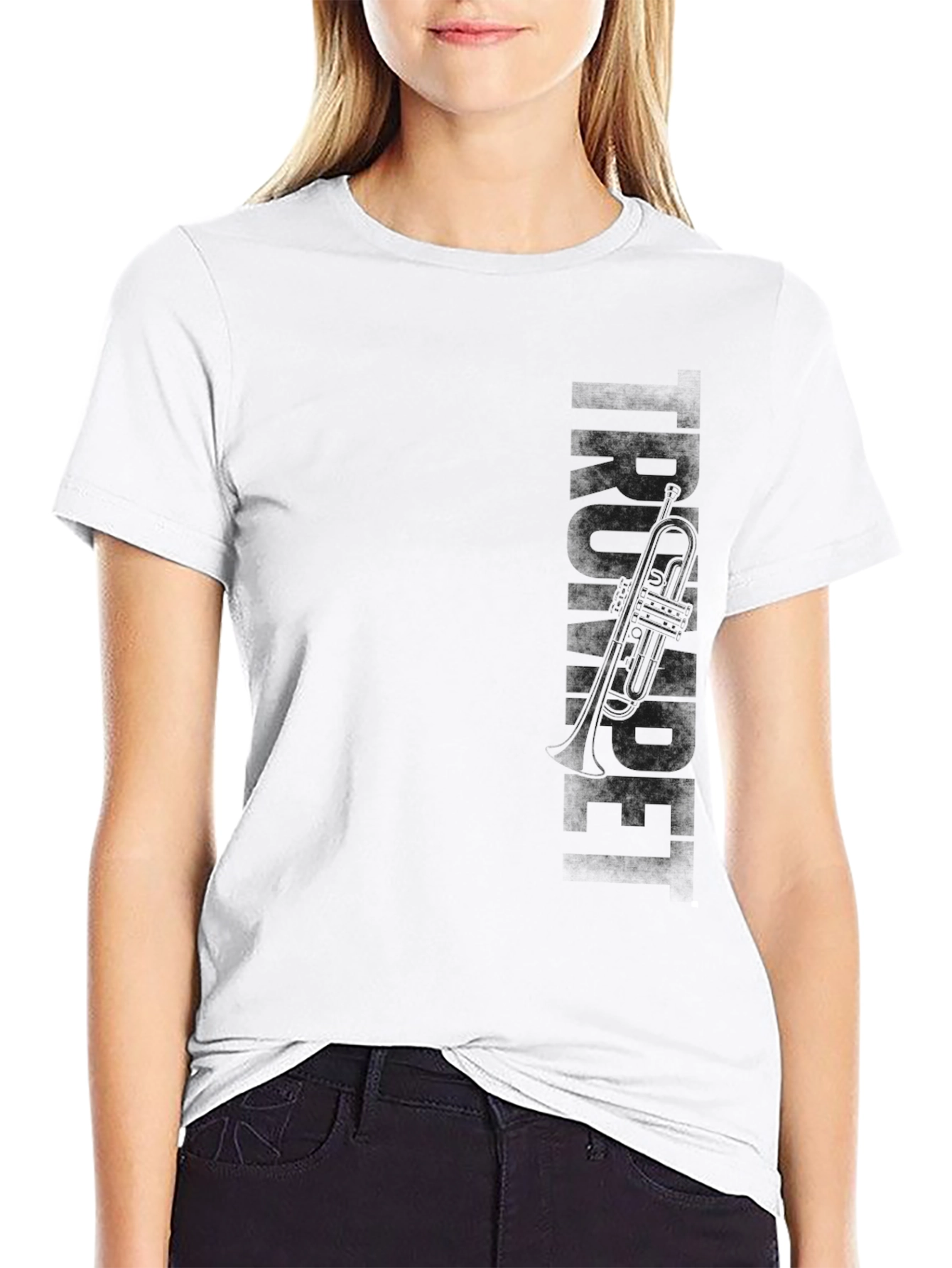 Black Trumpet Graphic Tee - Mens Crew Neck