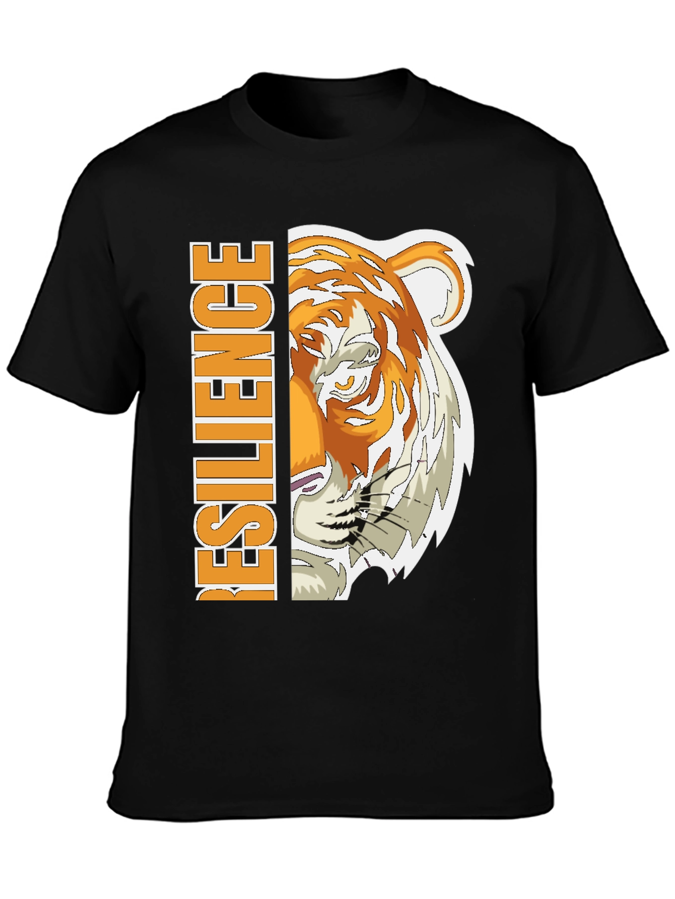 Resilience Tiger Graphic Tee - Black Cotton Blend