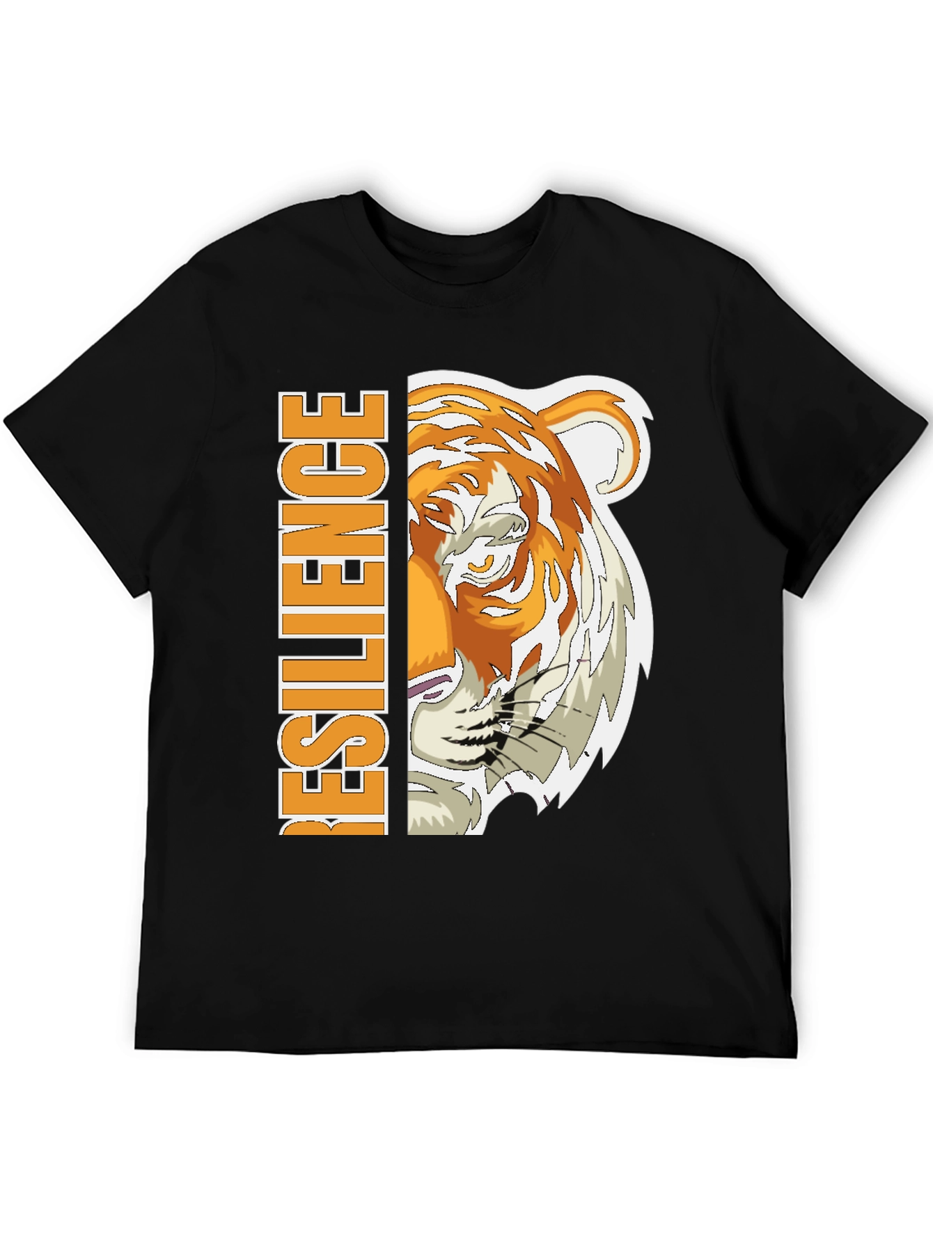 Resilience Tiger Graphic Tee - Black Cotton Blend