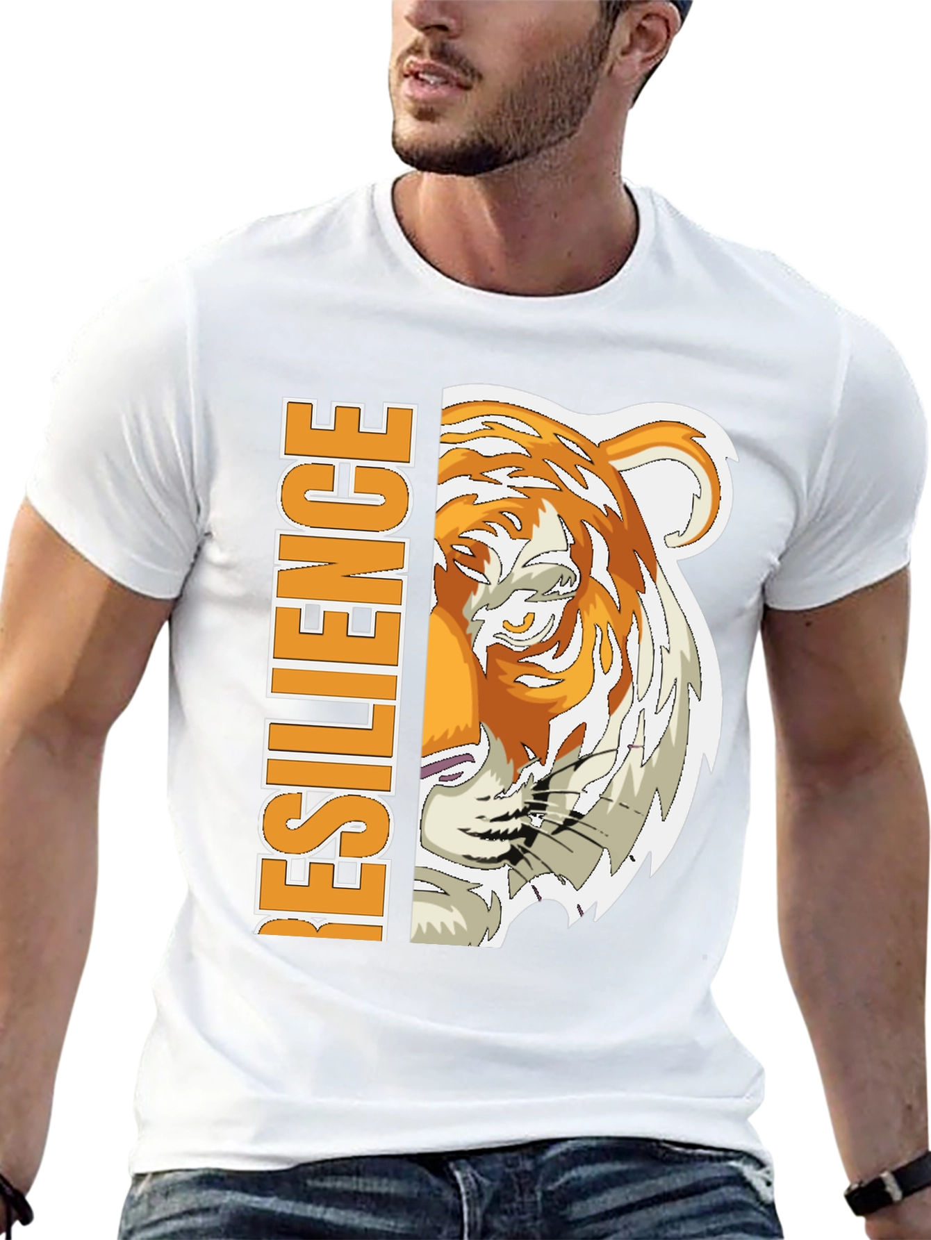 Resilience Tiger Graphic Tee - Black Cotton Blend