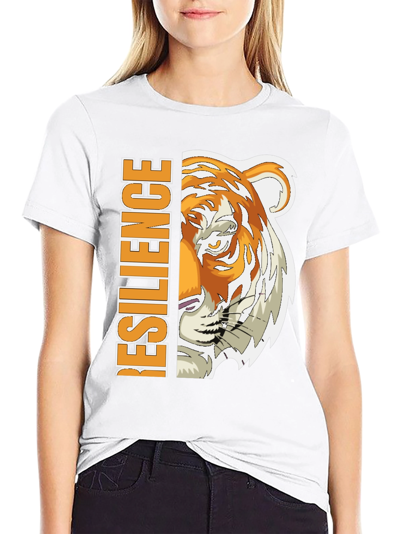 Resilience Tiger Graphic Tee - Black Cotton Blend