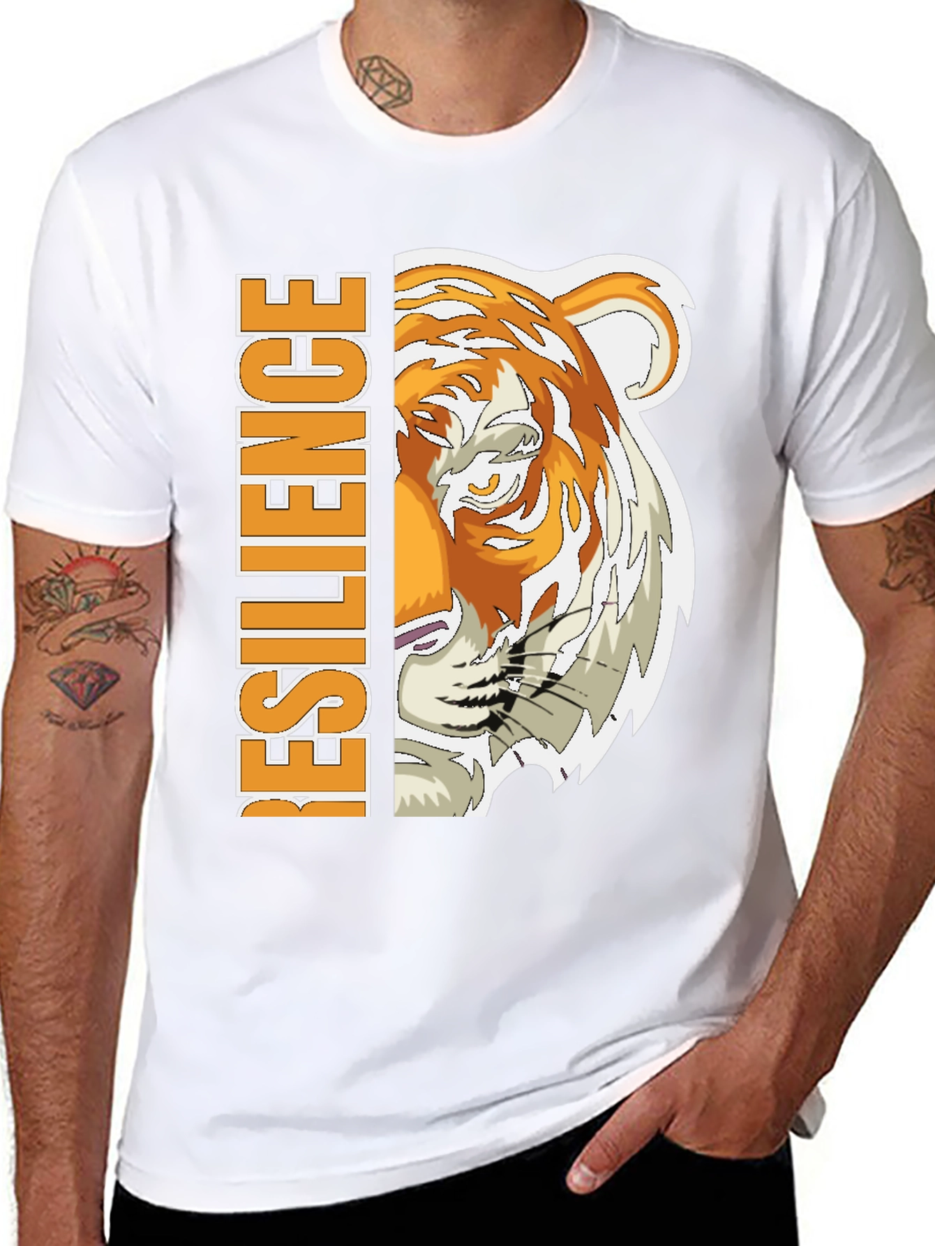 Resilience Tiger Graphic Tee - Black Cotton Blend