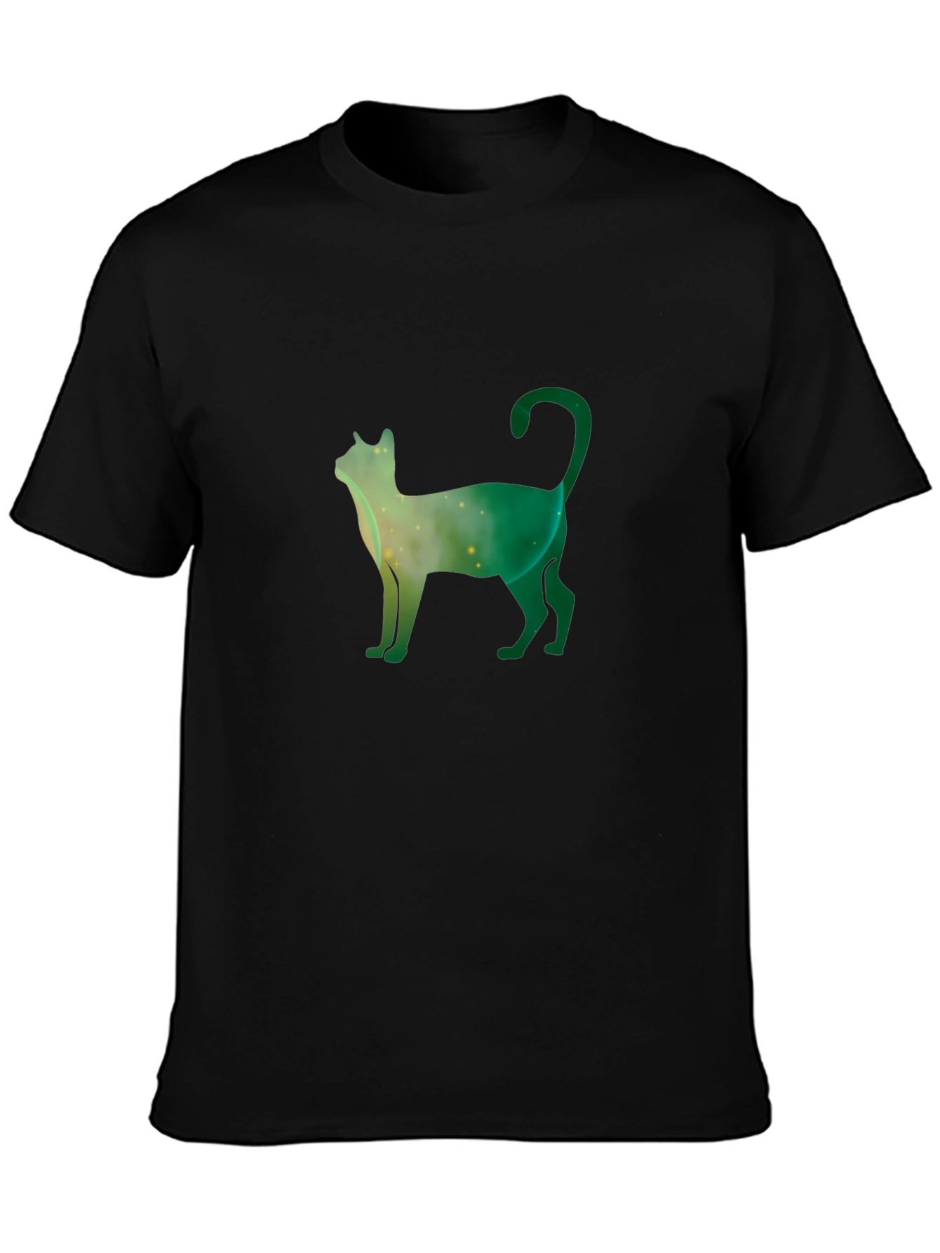 Galaxy Cat Tee - Stylish Black Cotton T-Shirt