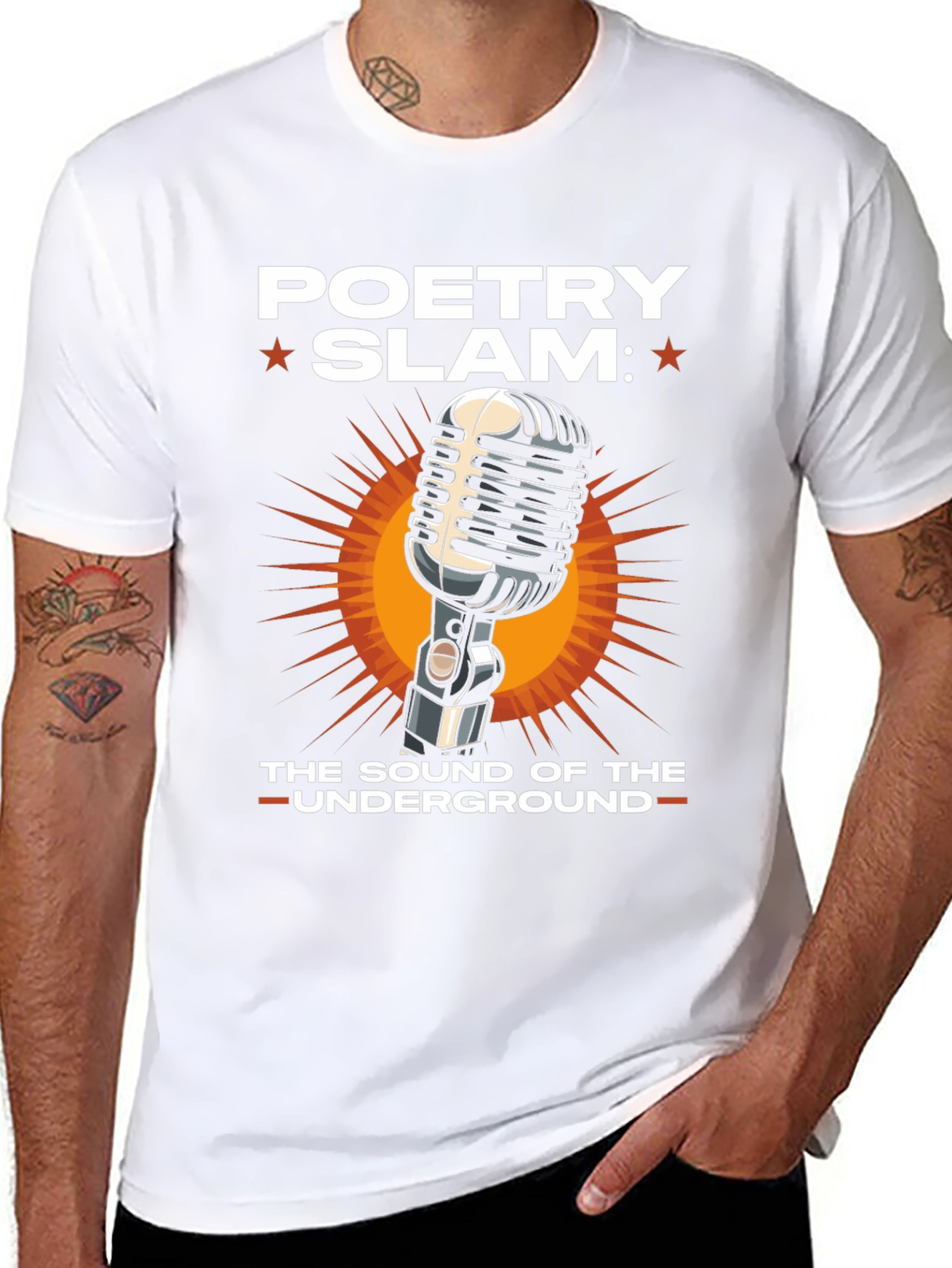 Poetry Slam T-Shirt: Underground Sound Microphone Tee