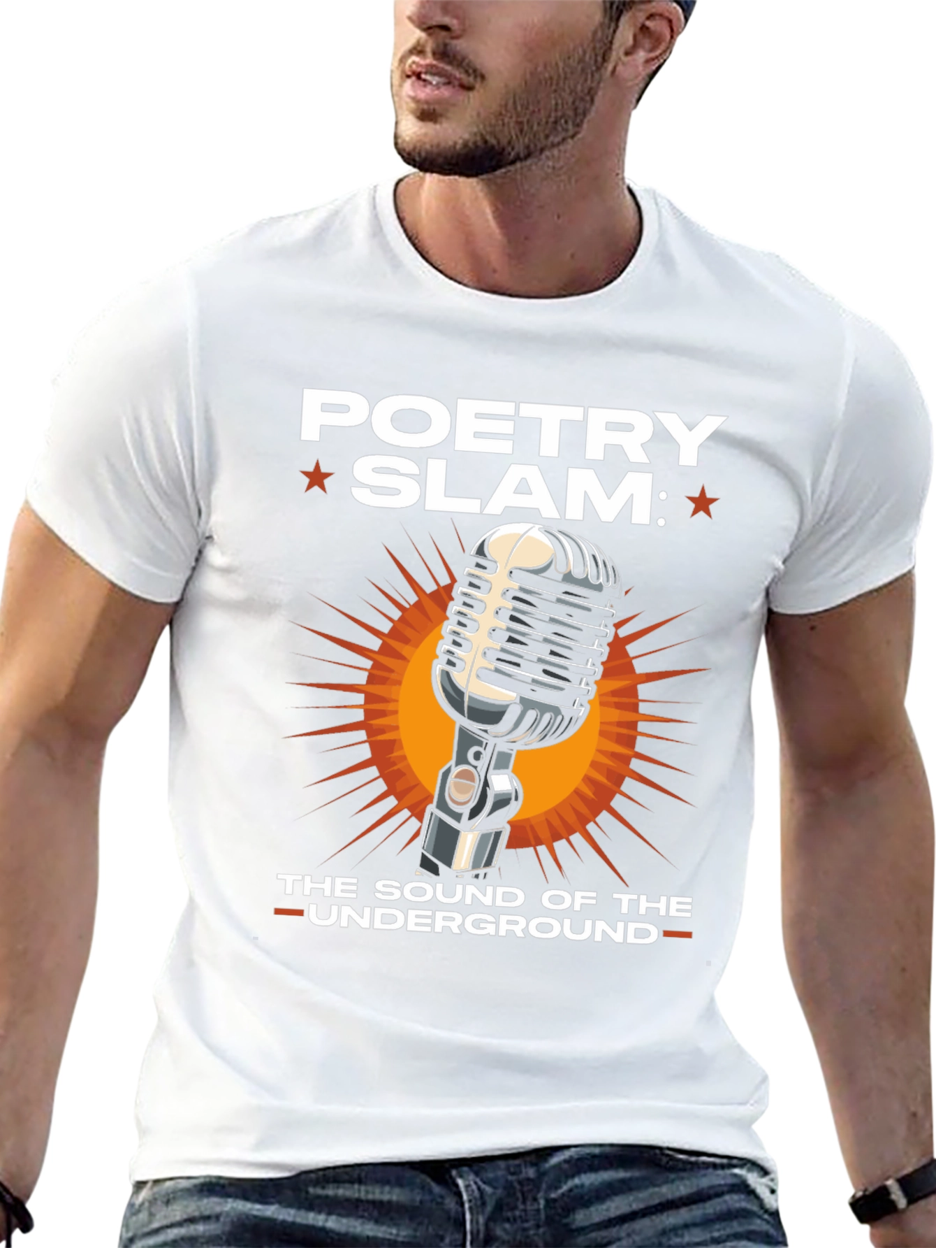 Poetry Slam T-Shirt: Underground Sound Microphone Tee