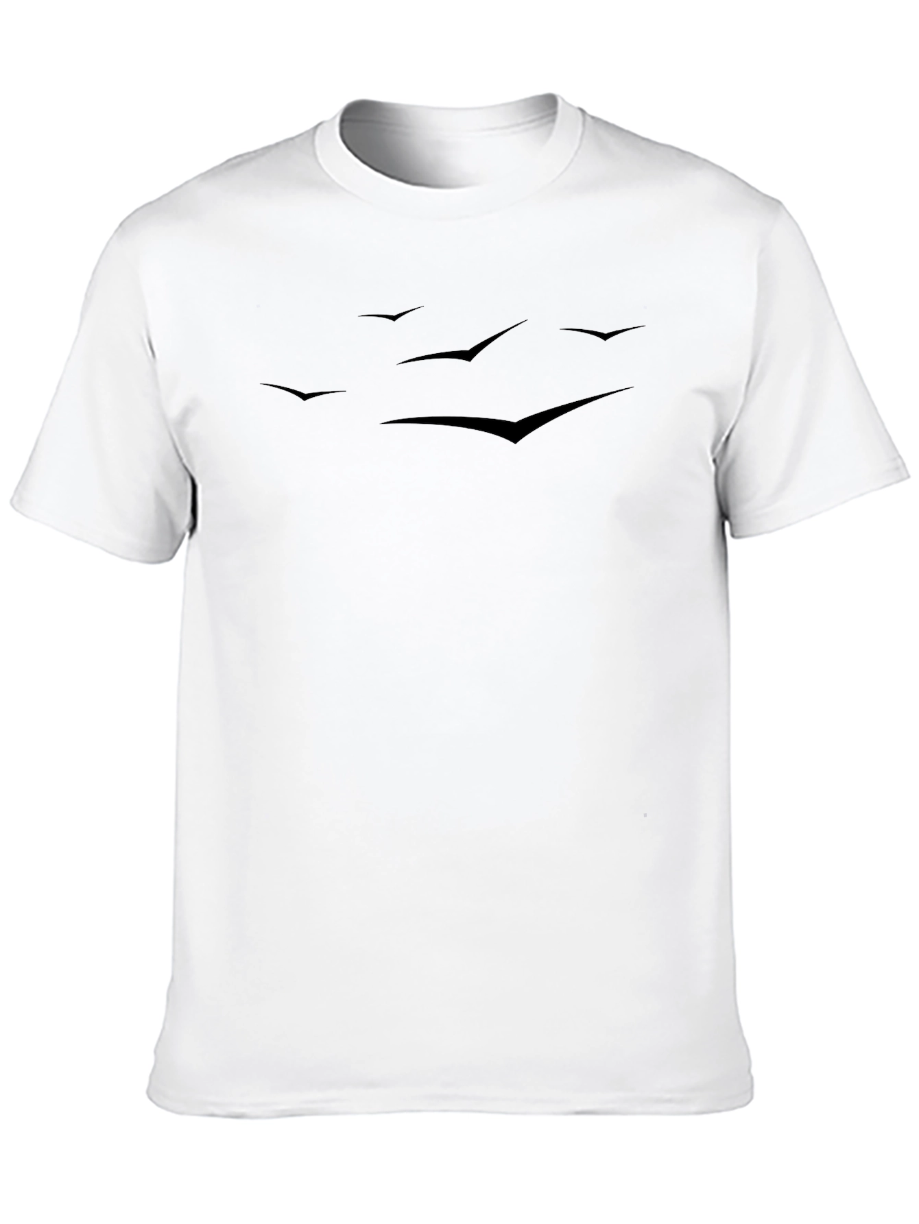Mens Black T-Shirt with Flying Bird Graphic