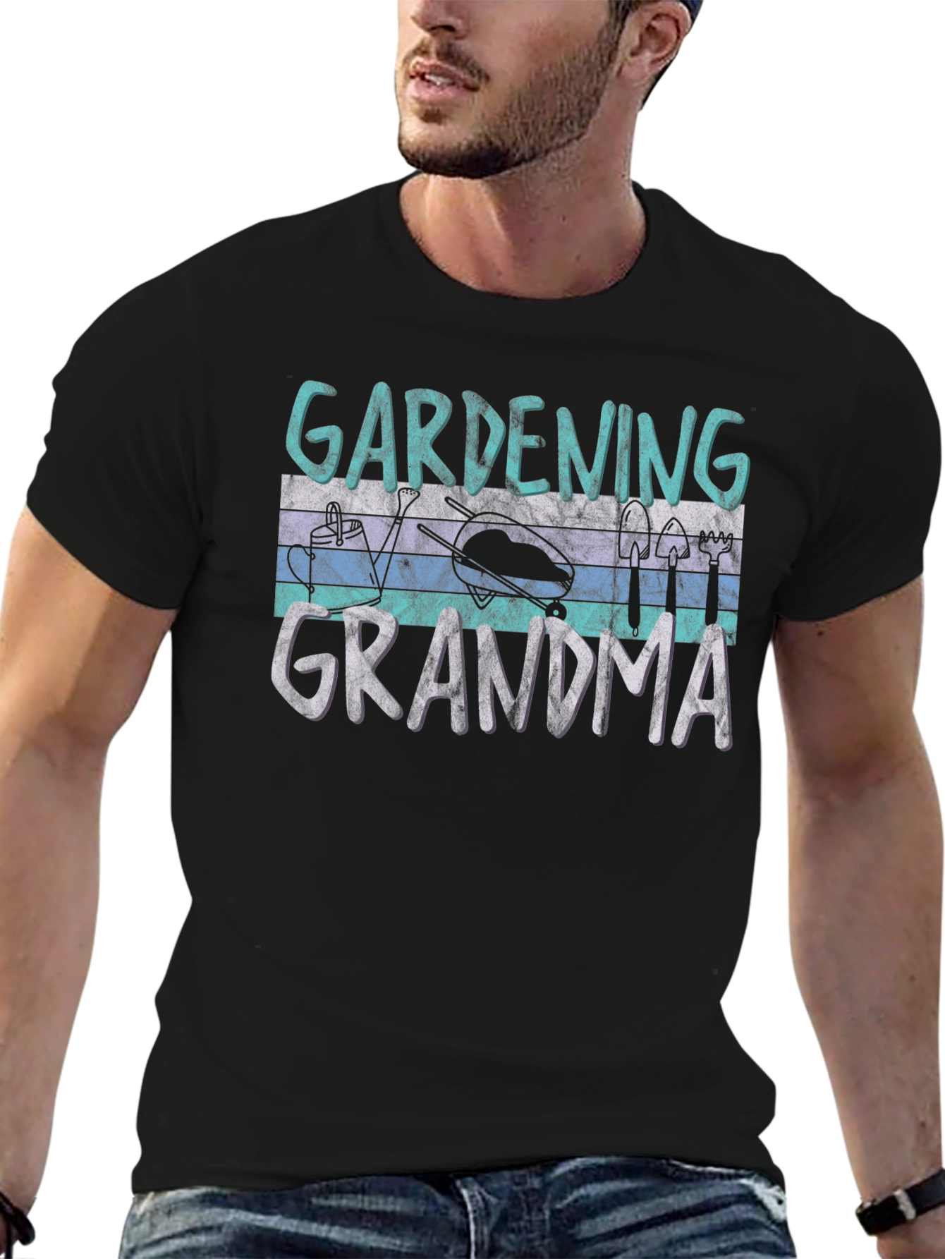 Gardening Grandma Black T-Shirt