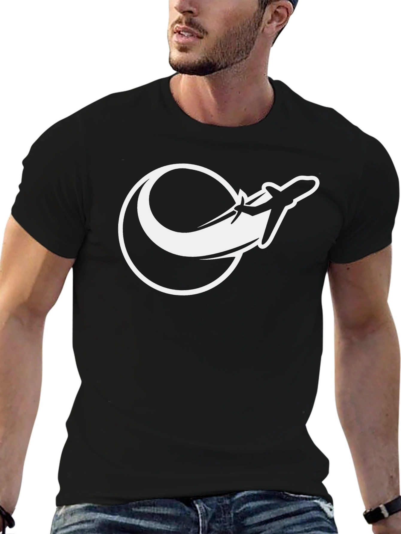 Airplane Graphic T-Shirt - Black Tee