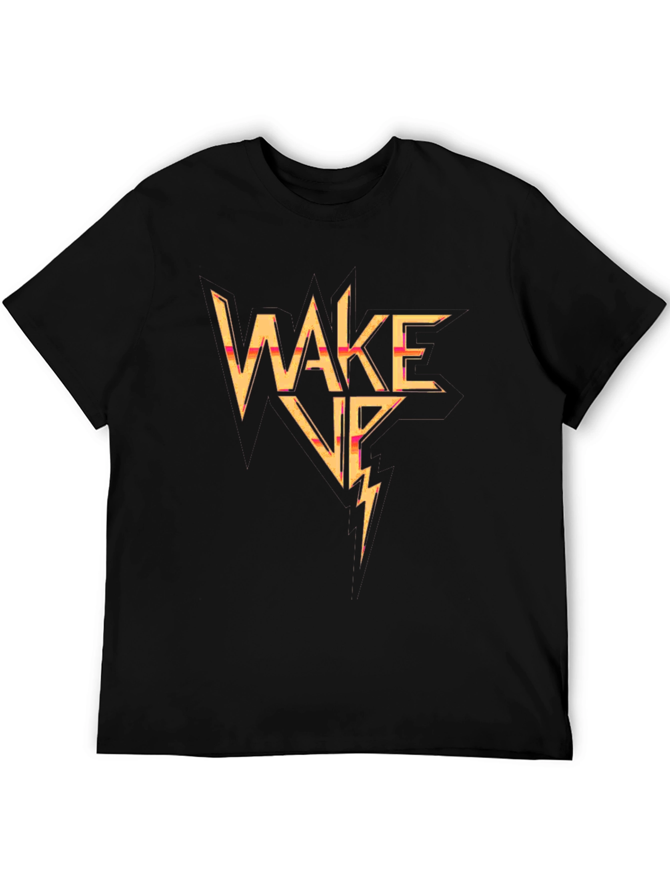Wake Up Lightning Bolt Graphic Tee - Black
