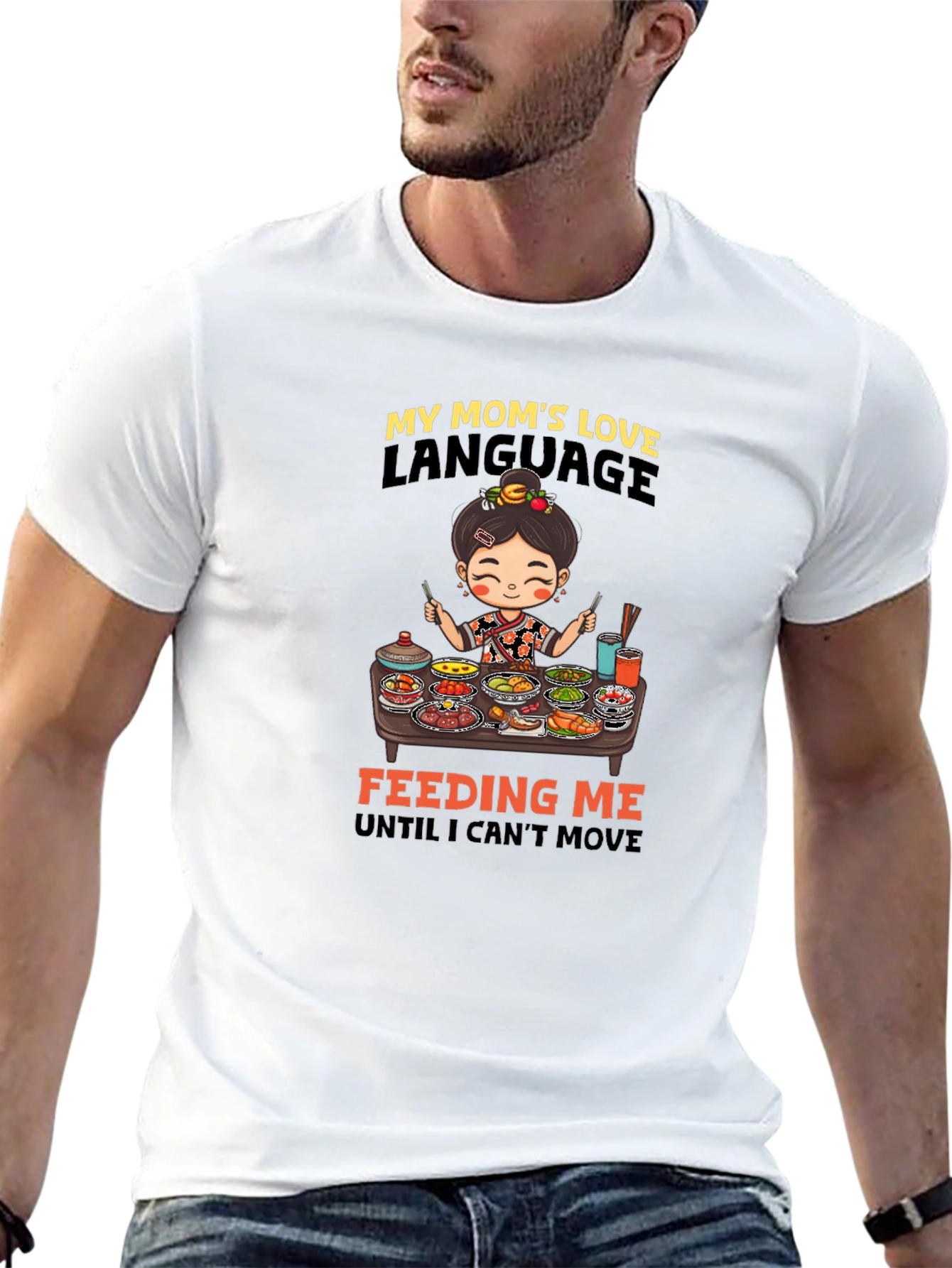 Moms Love Language T-Shirt - Cute Foodie Tee